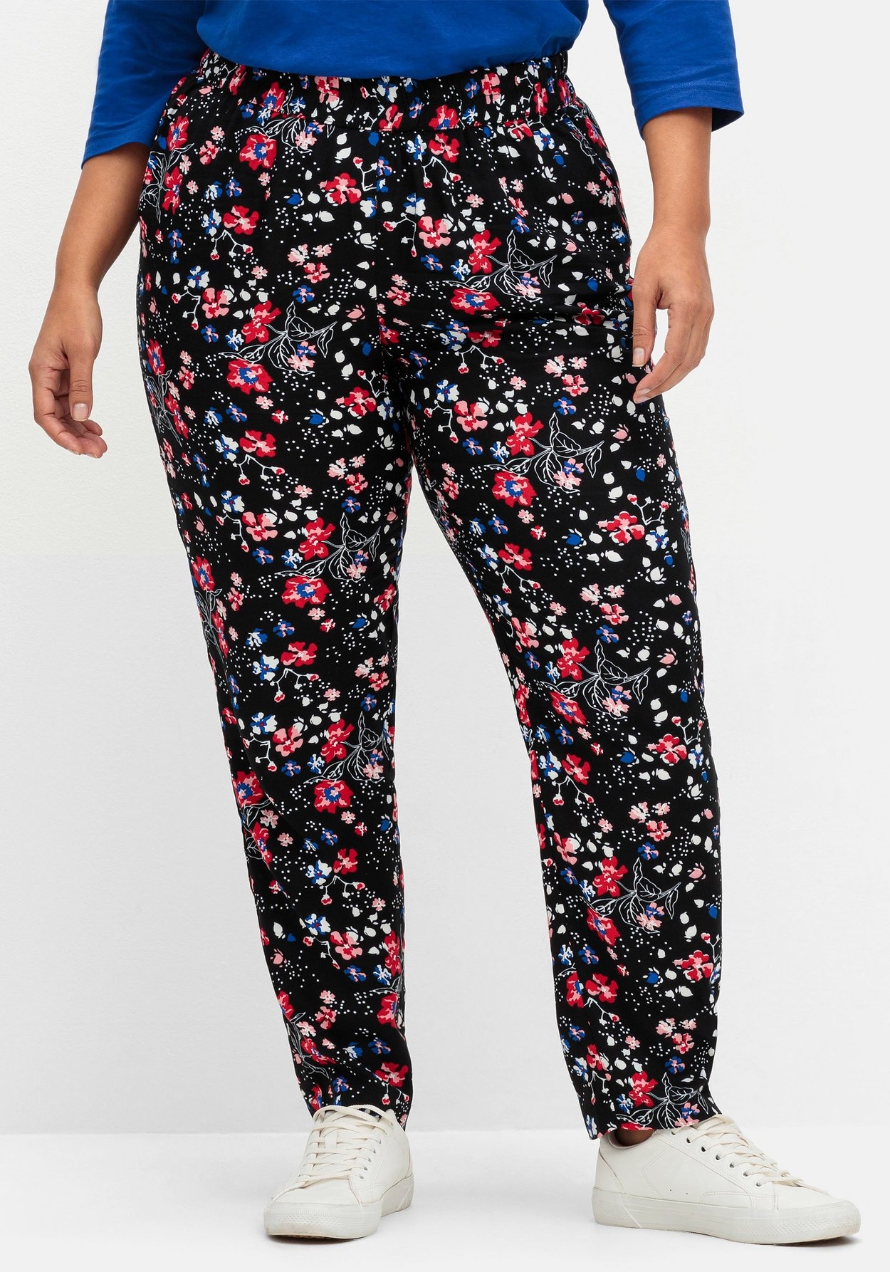 Sheego Schlupfhose »Hose mit Blumenprint«