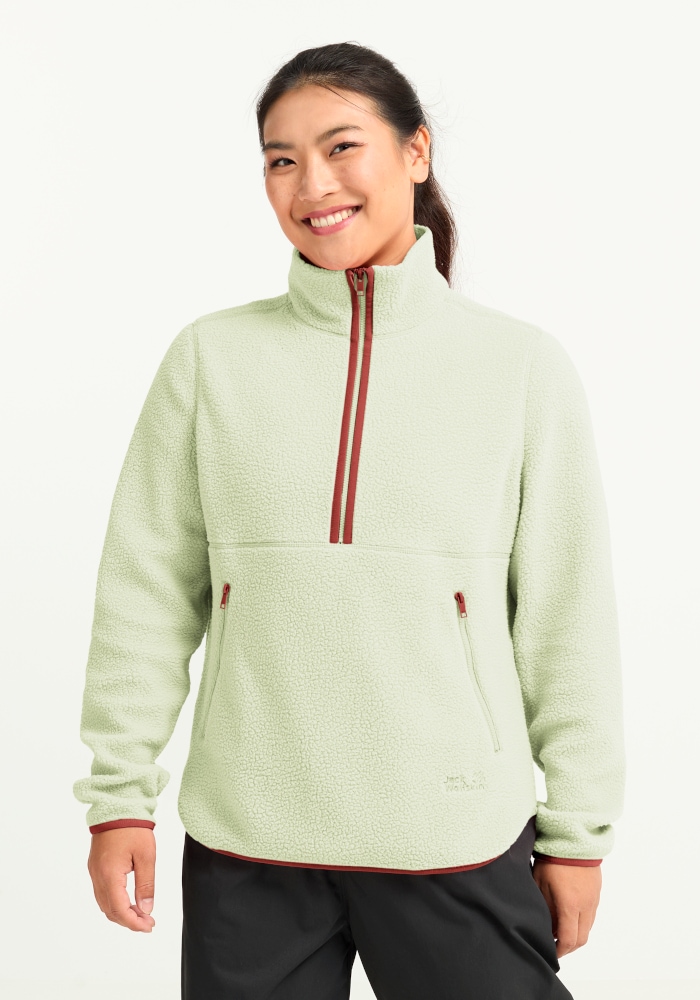 Jack Wolfskin Fleecepullover »LITE CURL HZ W«, mit hohem Kragen, aus Polyester
