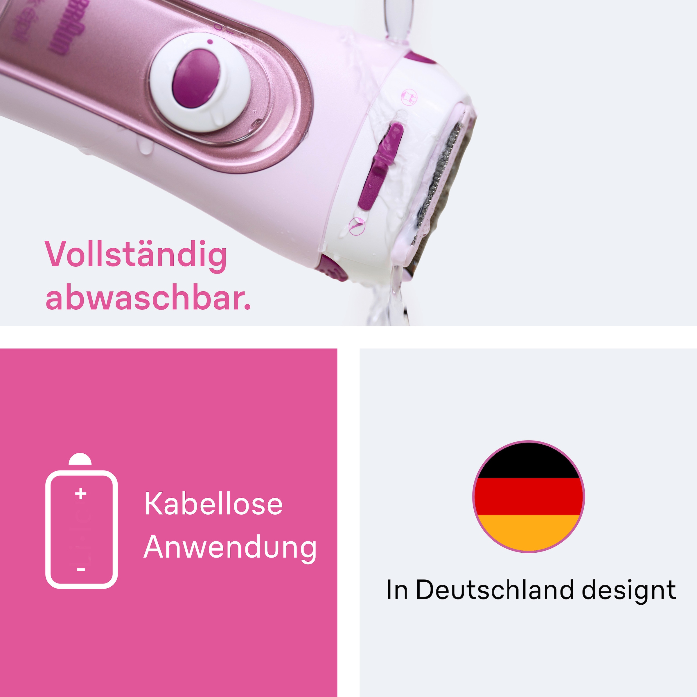 Braun Elektrokörperrasierer »LS5100« 1 Stk. Aufsätze Silk·épil Damenrasierer, einfache & sanfte Rasur, +1 Extra, Rosa