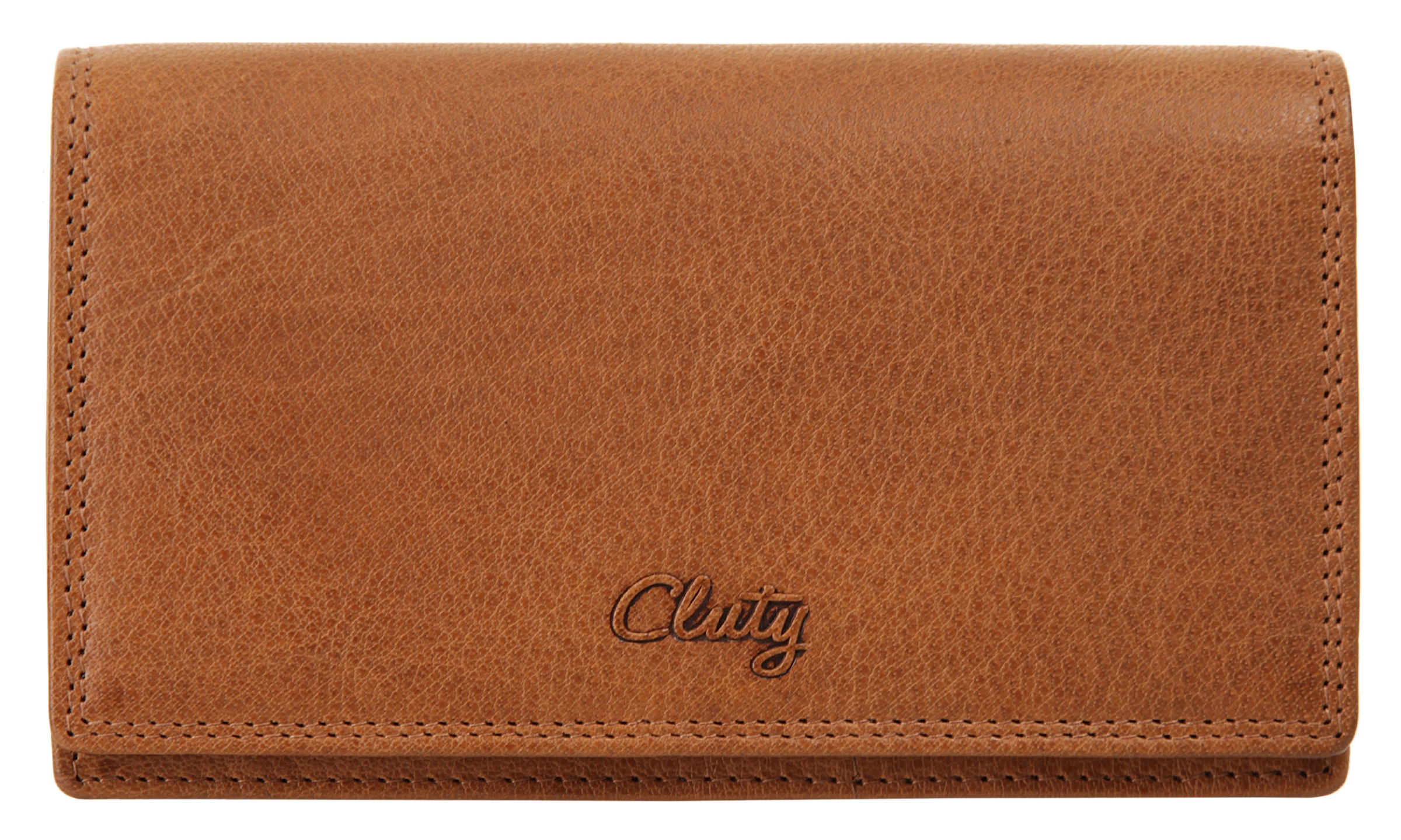 Cluty Damen Geldbörse echt Leder in braun