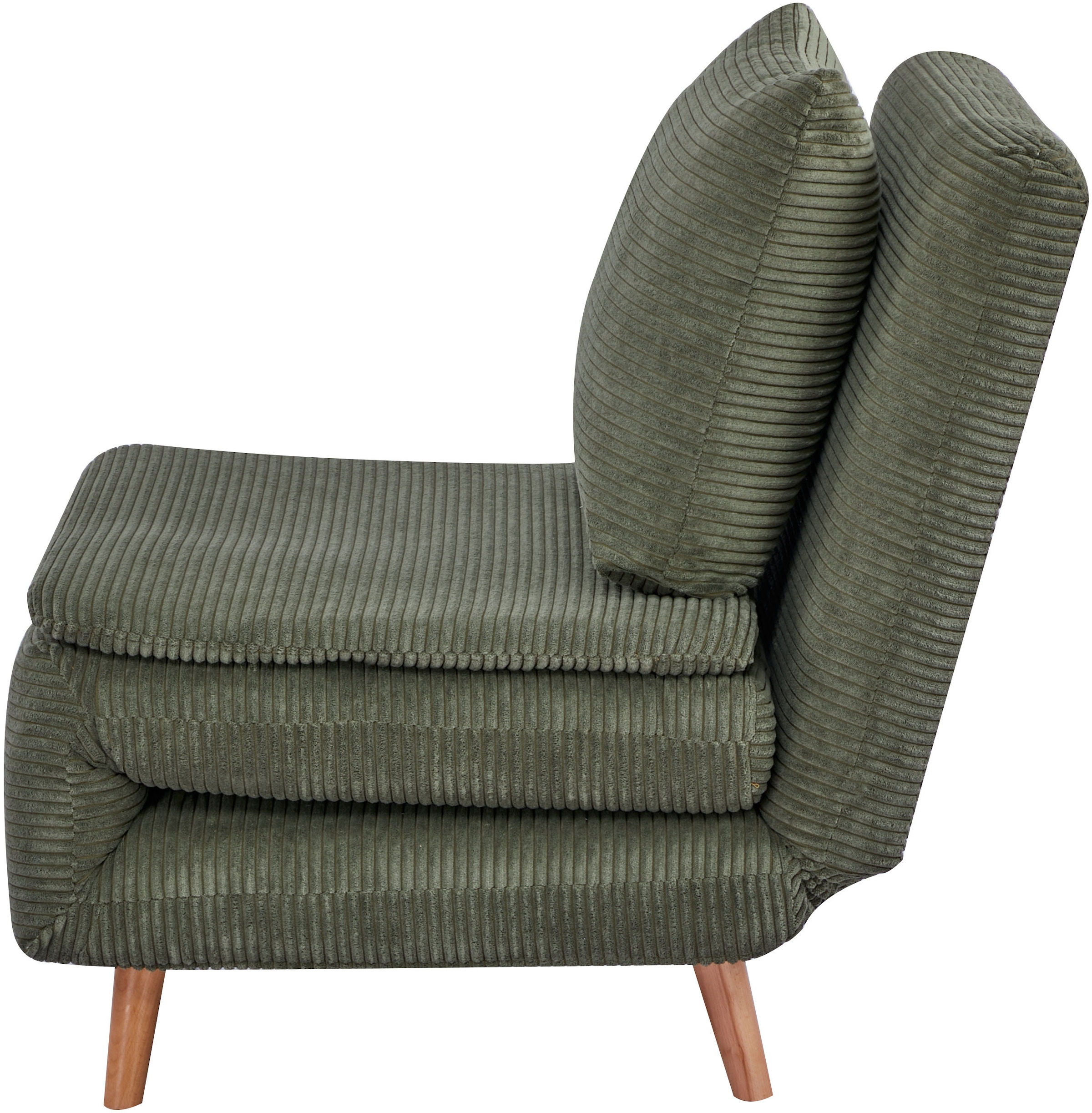 INOSIGN Sessel »AINSLEY«, wandelbar zum Gästebett, Schlafsofa, Webstoff u. Cord-Bezug