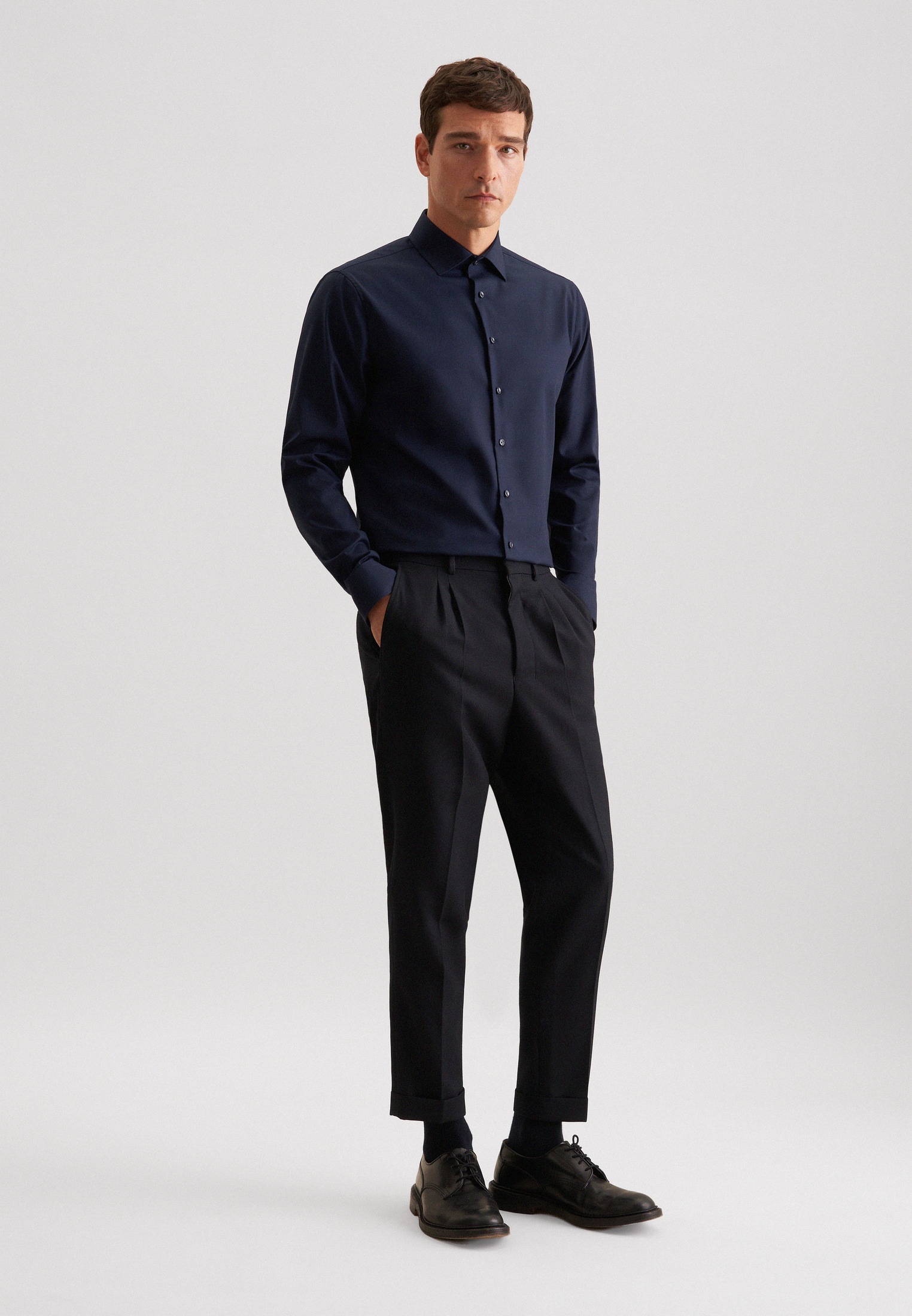 seidensticker Businesshemd »Schwarze Rose« Shaped 1/1 Kentkragen Uni