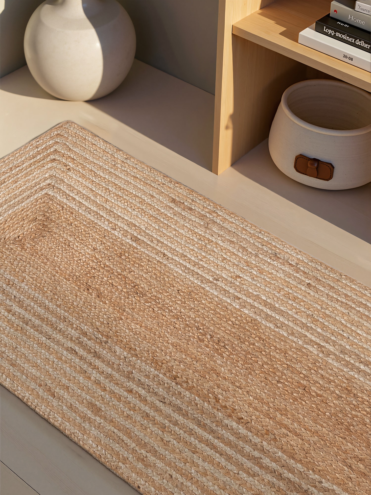 HANSE Home »Juno Line  Juteteppich« rechteckig 9 mm Höhe Jute, Shape, Handgemacht, Wohnzimmerteppich, Naturteppich, Wohnzimmer