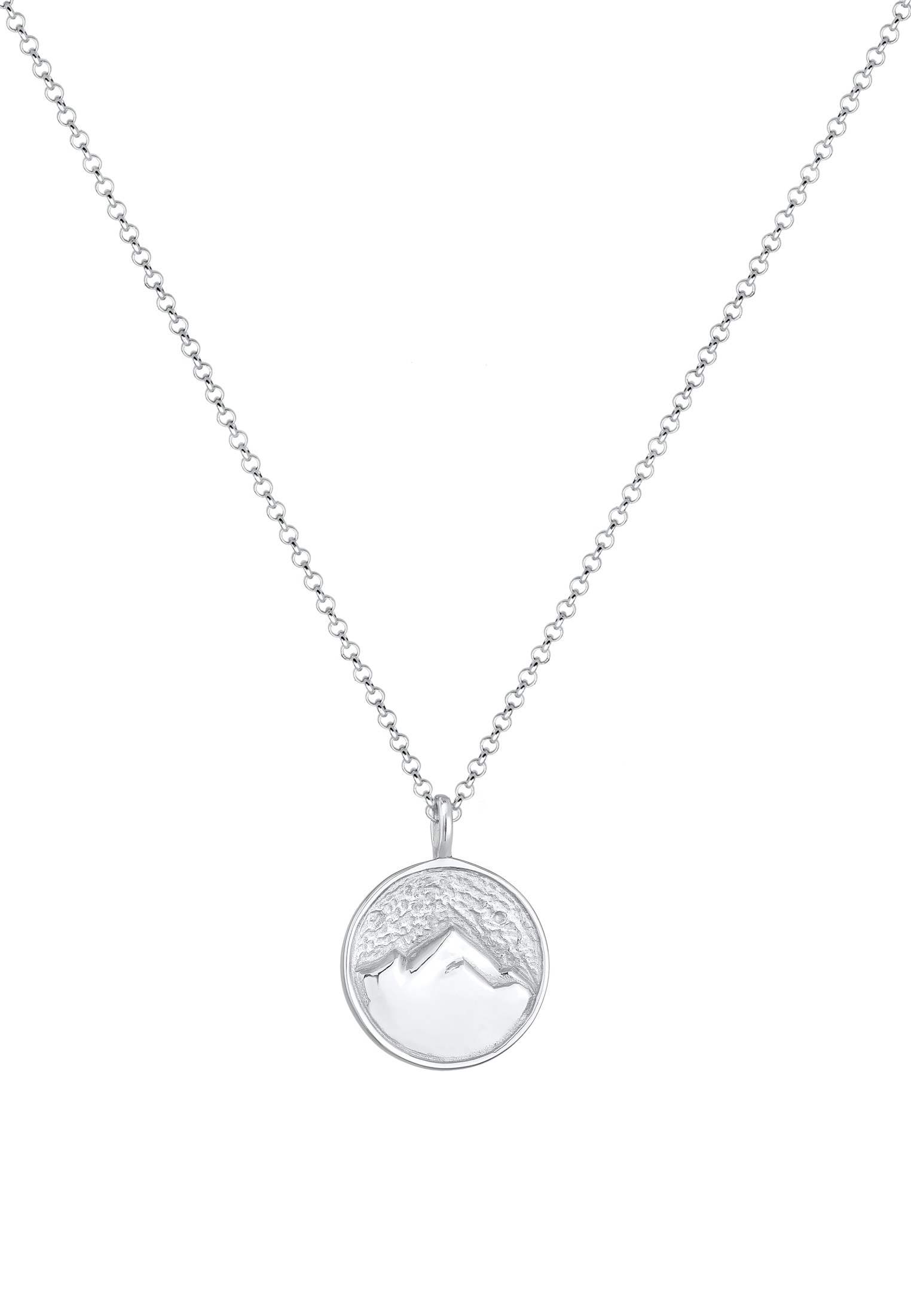 Elli Kette mit Anhänger »Halskette Elli Halskette Münze Berge Alpen Mountain 925 Silber«