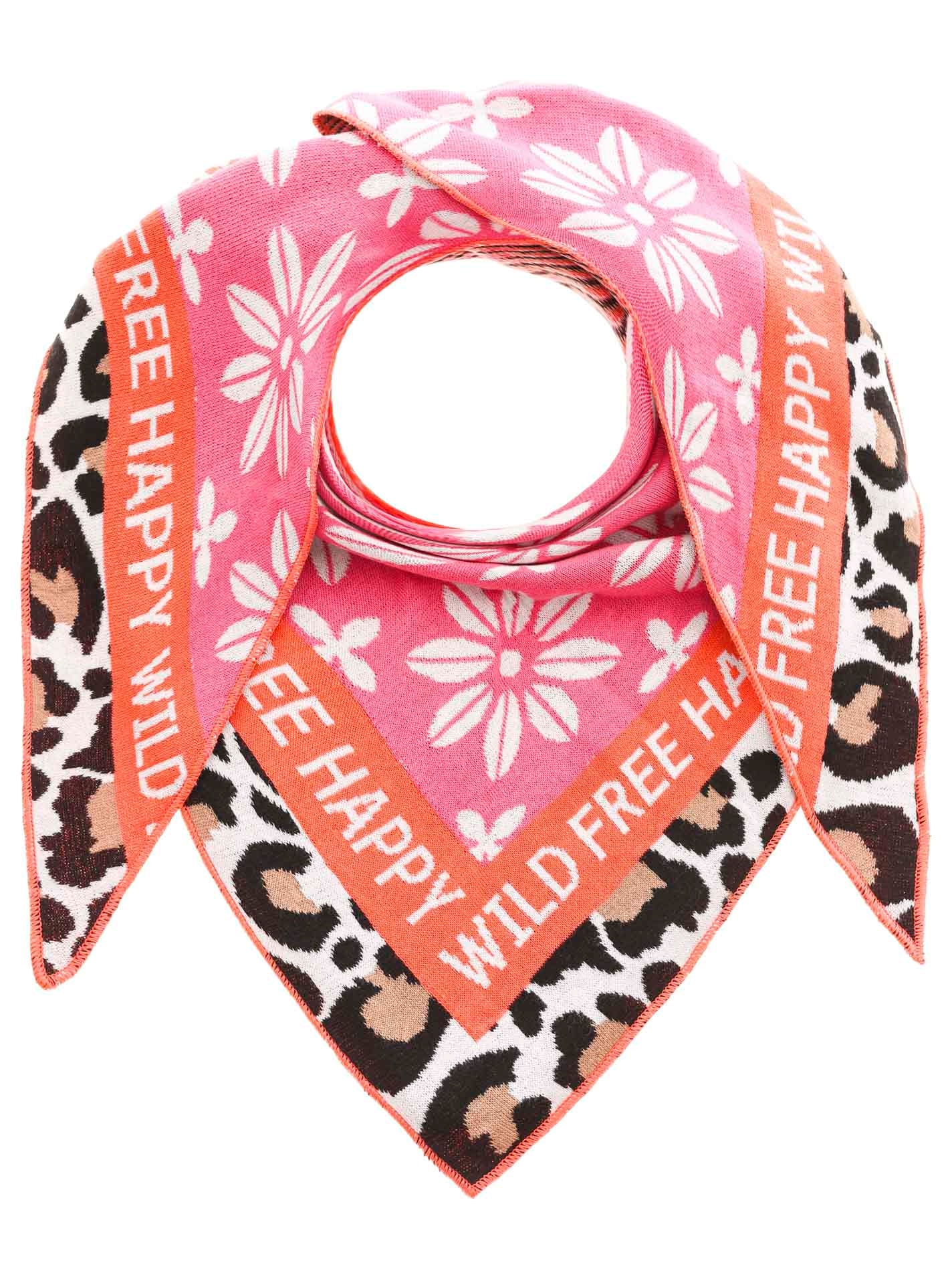 Zwillingsherz Dreieckstuch »"Blumen & Leo"« Eyecatcher Tuch, Mustermix: Leomuster und Blumen, Feinstrick, wärmend