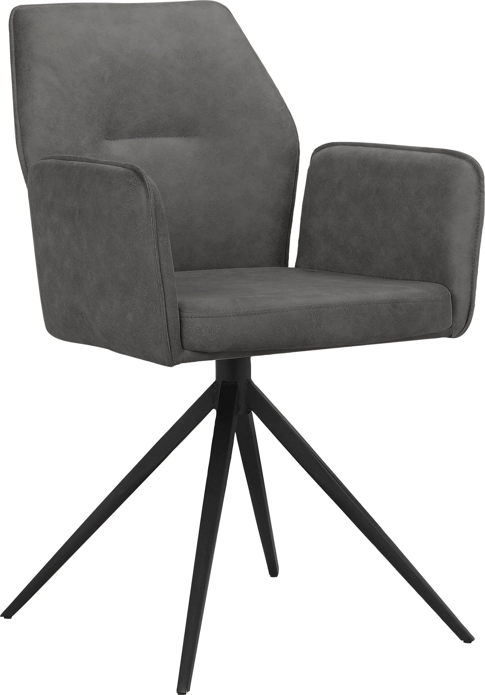 Style Sitzhöhe 2 Sitz schwarz, Metall cm of 50 OTTO Rücken und bei gepolstert, Esszimmerstuhl »Ozias«, Microfaser, Places St., aus Gestell