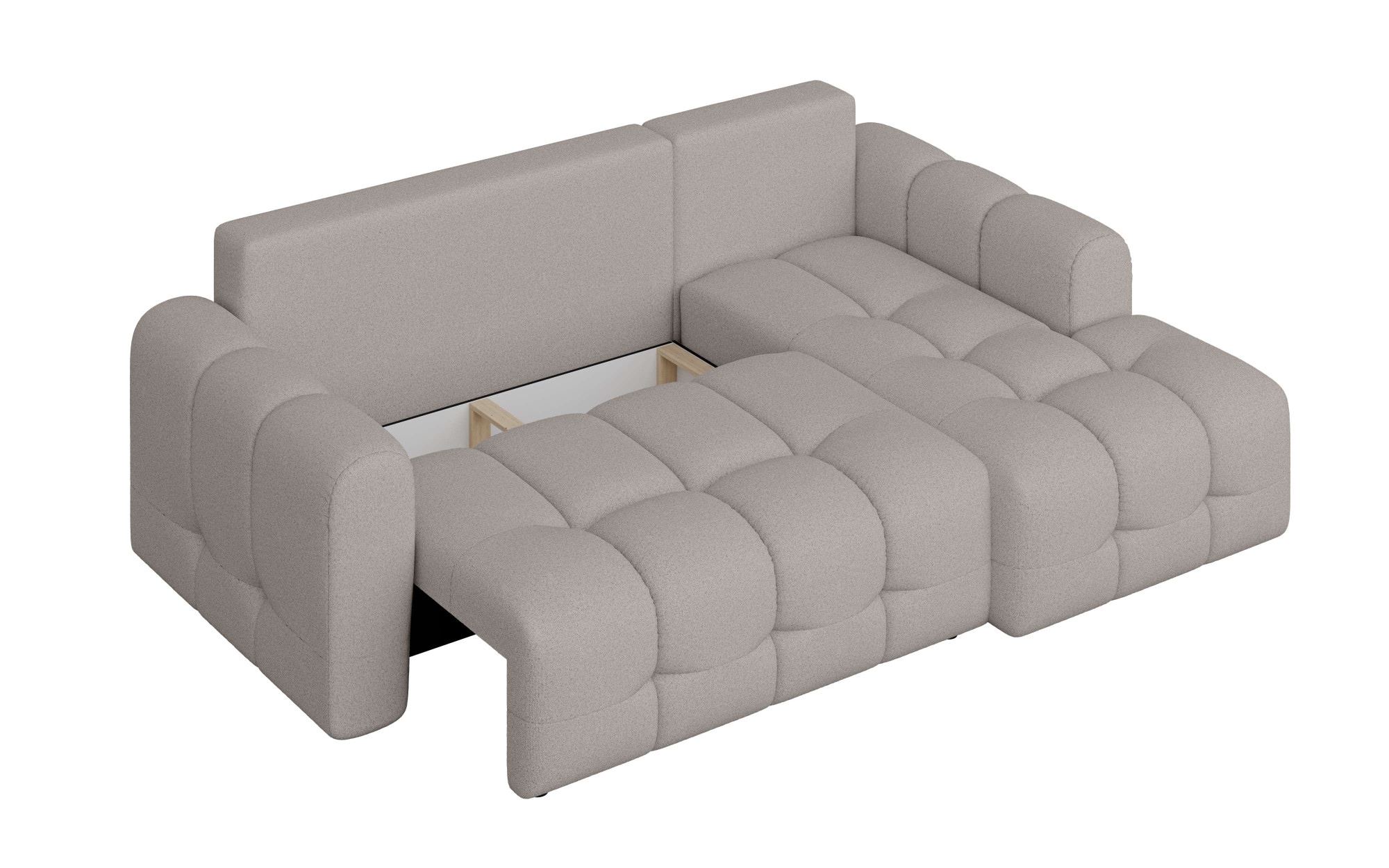 INOSIGN Ecksofa »Manilla, wahlweise mit Bettfunktion, B/T/H 265/170/91 cm«, L-Form mit Recamiere rechts/links bestellbar, Wellenunterfederung