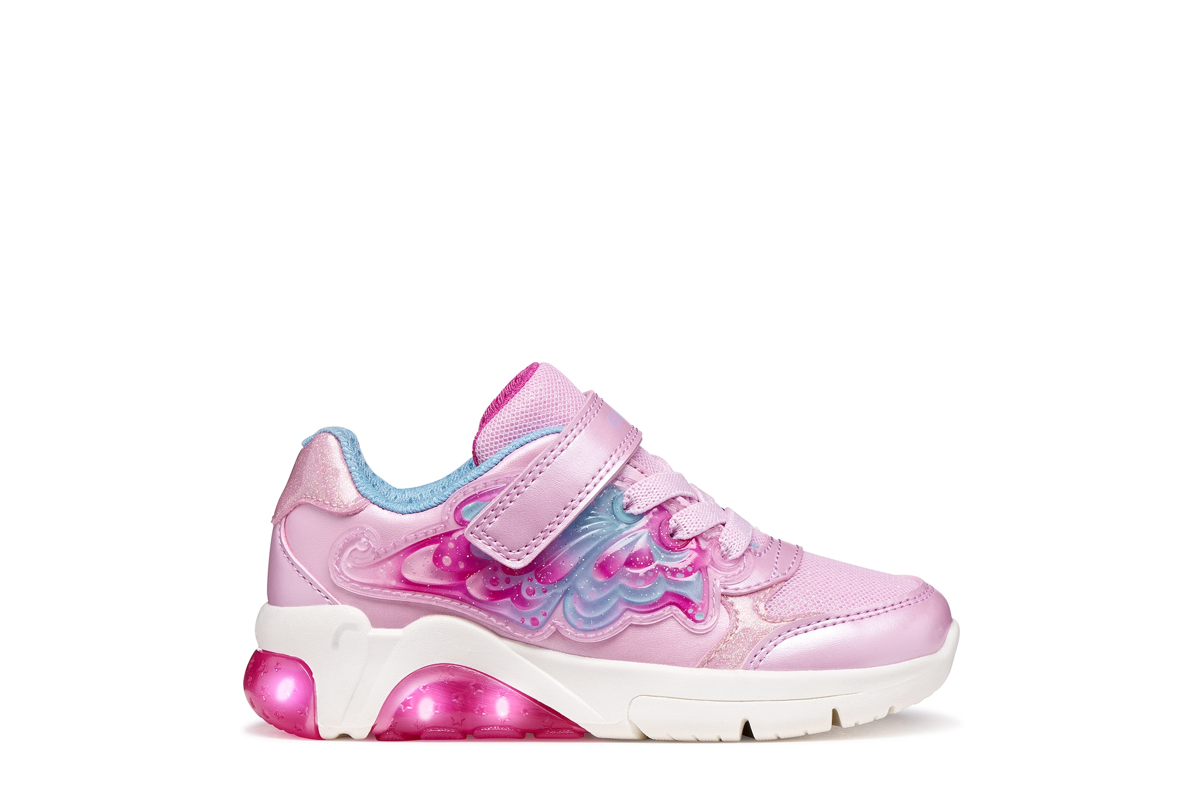 Geox Sneaker »J FADINLIGHT GIRL«  Klettschuh mit toller Blinkfunktion, Größenschablone zum Download