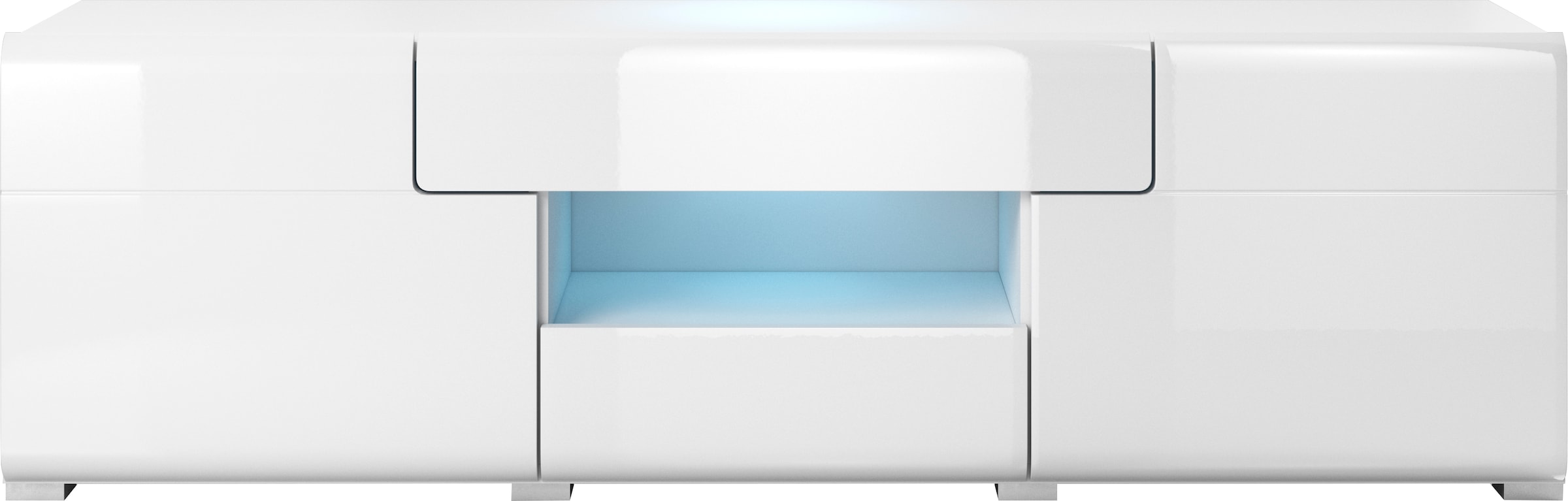 INOSIGN Lowboard »Toledo,Breite 159cm, trendige TV-Schrank mit dekorative Fräsungen«, TV-Board ohne Beleuchtung, TV-Kommode mit viel Stauraum