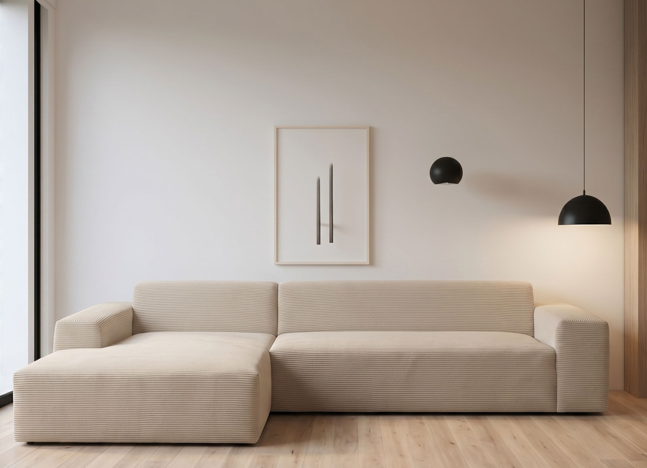 WERK2 Ecksofa »Zeus-XL, B/T: 311/210 cm, Mega-Sofa mit großer Sitztiefe, modern« Curvy Trend Garnitur mit urbaner Optik, bequem, Big-Sofa, L-Form