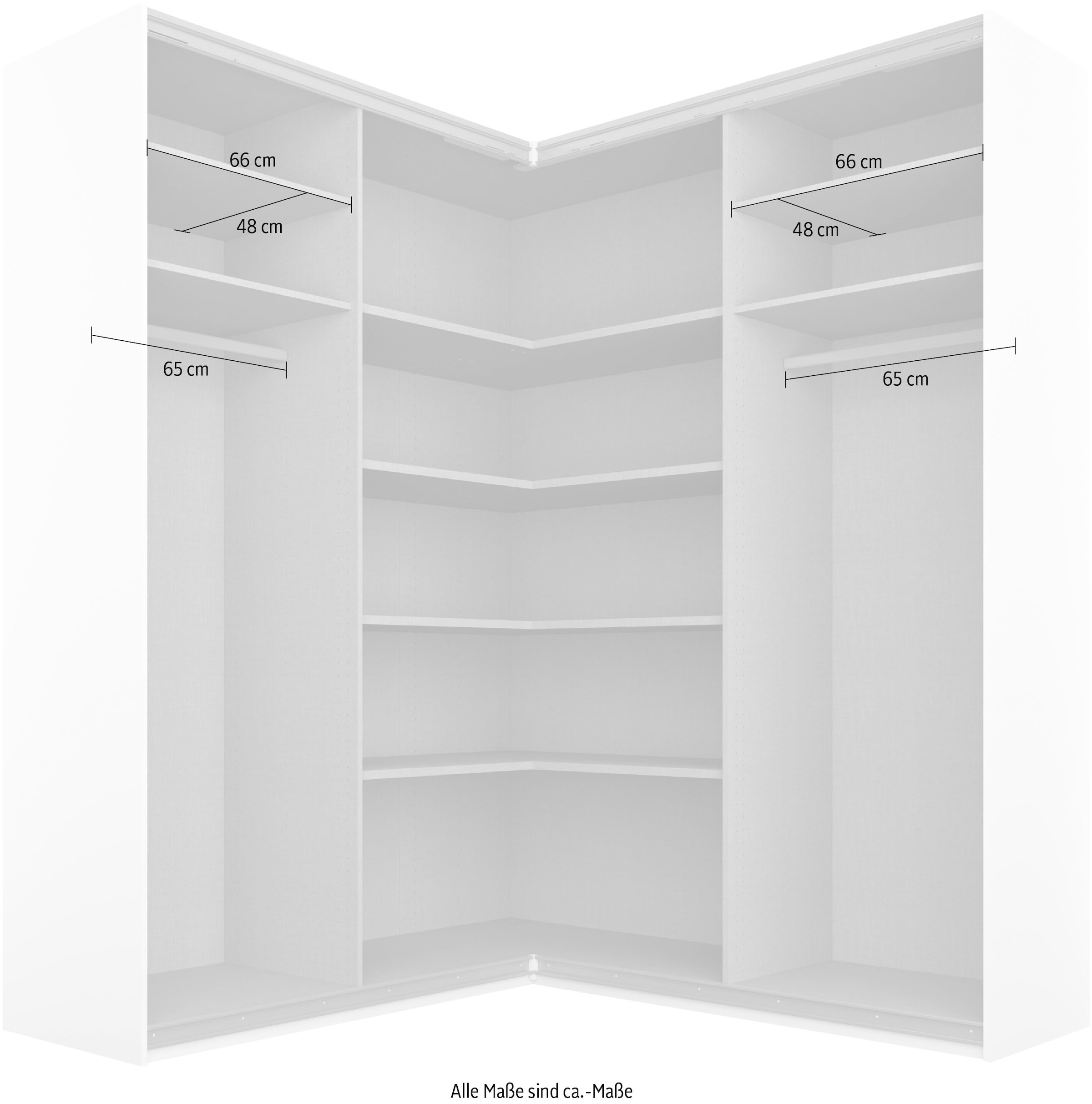rauch Schwebetürenschrank »Quadra«, Eckschrank inkl. Türendämpfer, mit Glas-/Spiegeltüren