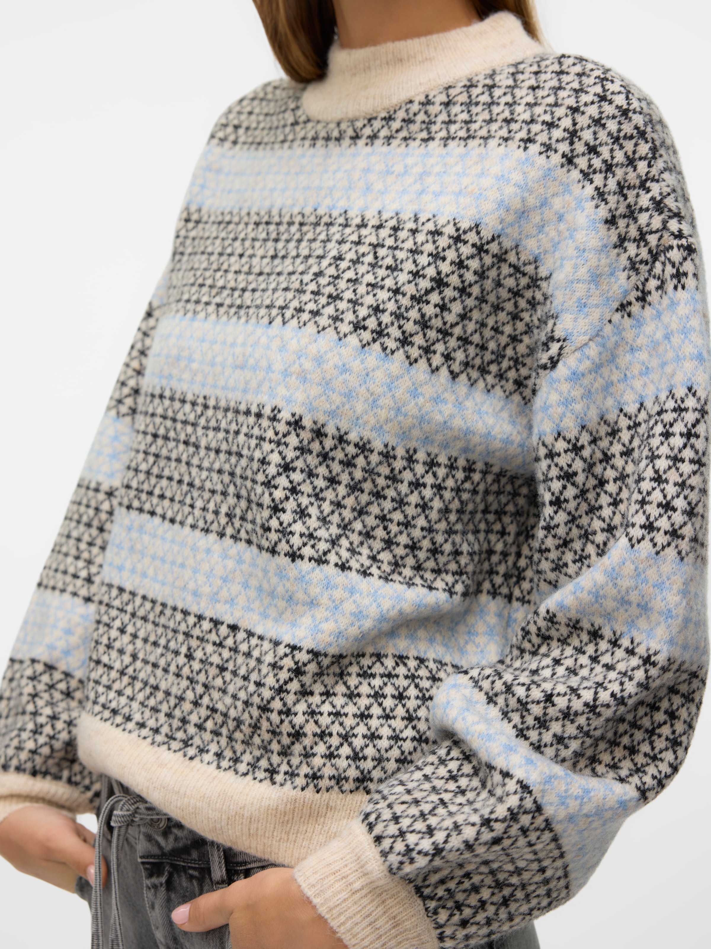 Vero Moda Strickpullover »VMTRIXIE LS HIGHNECK PULLOVER GA BOO«, mit Strickmuster