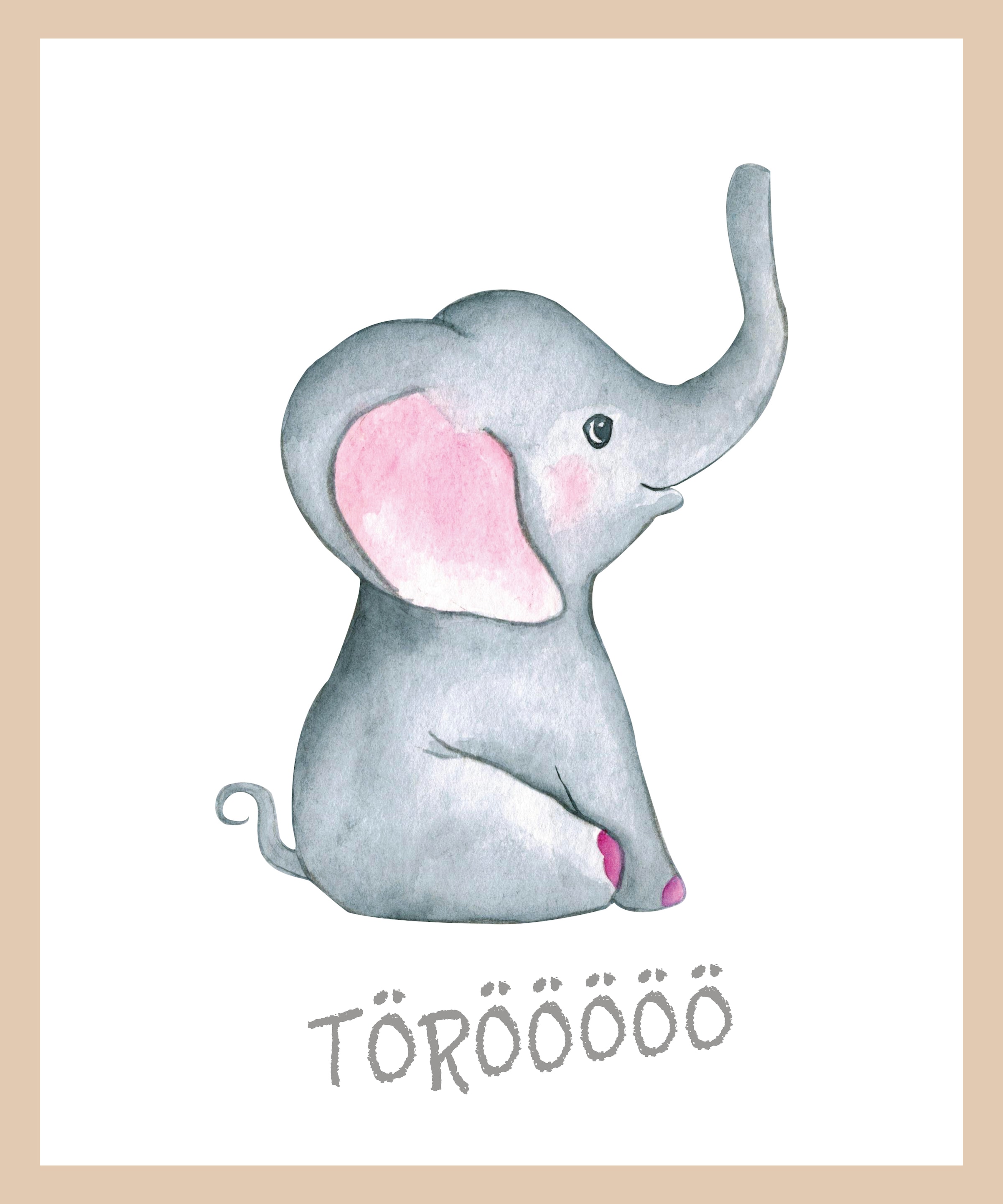 Lüttenhütt Bild mit Rahmen »Elefant mit Spruch«, Elefant-Elefanten Bilder-Elephant-Fantasy-Tiere, (1 St.), Premium Rahmenbild, Motive in wunderschönen Pastelltönen