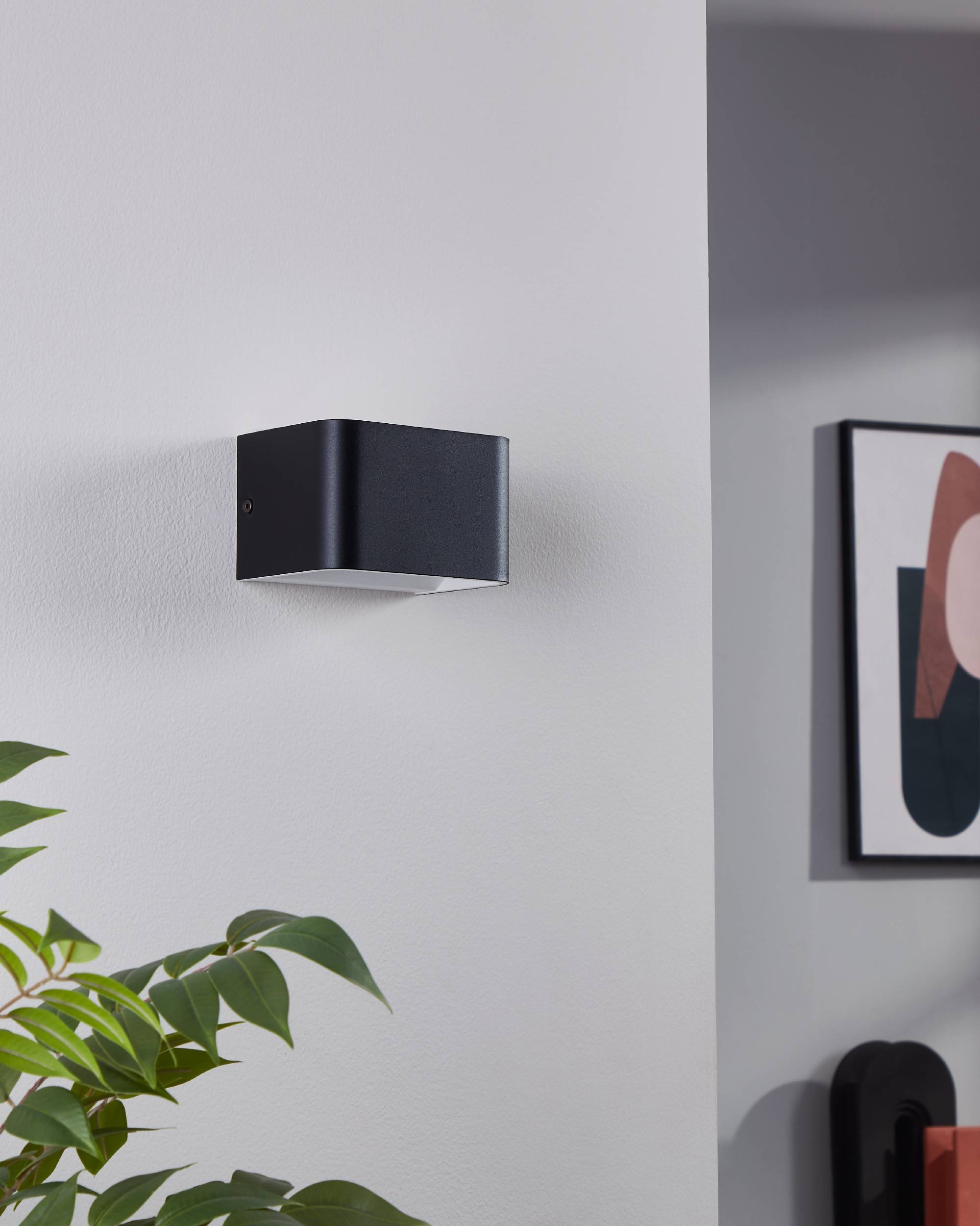 EGLO Wandleuchte »Sania 4 Wandlampe, Wandspot, Aluminium, Up and Down Leuchte, Flurlampe« LED-Modul 1 Stk. Warmweiß Wand-/Deckenleuchte - L13 x H8 x AL9 cm - schwarz, weiß - 6W inkl.