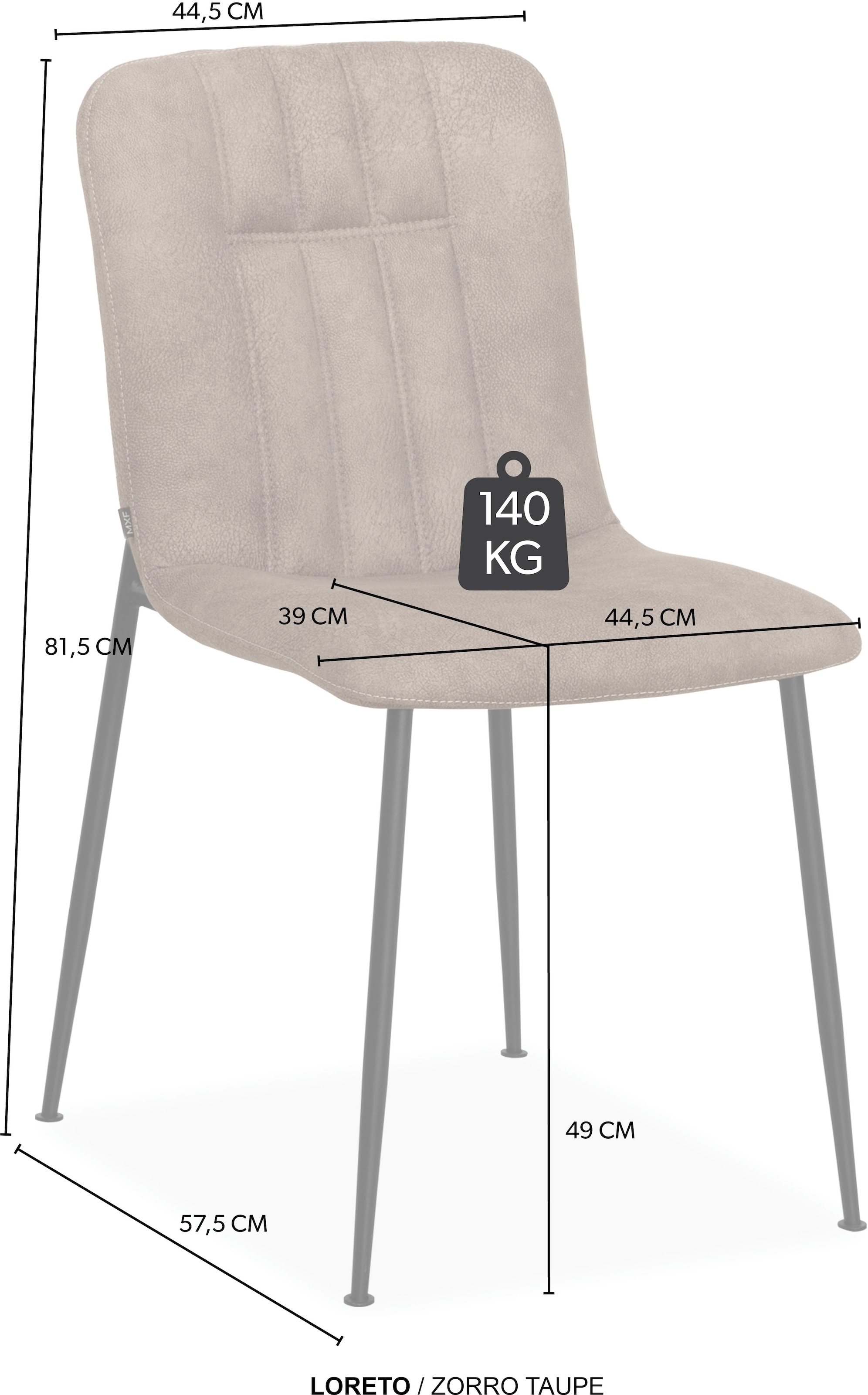 OMG Design Esszimmerstuhl »Loreto« (Set) 2 Stk.Schalenstuhl, bequem gepolstert, Esszimmerstuhl