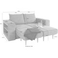 LOOKS by Wolfgang Joop 2,5-Sitzer »Looksvb«, Verwandlungssofa: aus Sofa wird Sofa mit 2 Hockern, mit Regalfunktion in beiden Armteilen