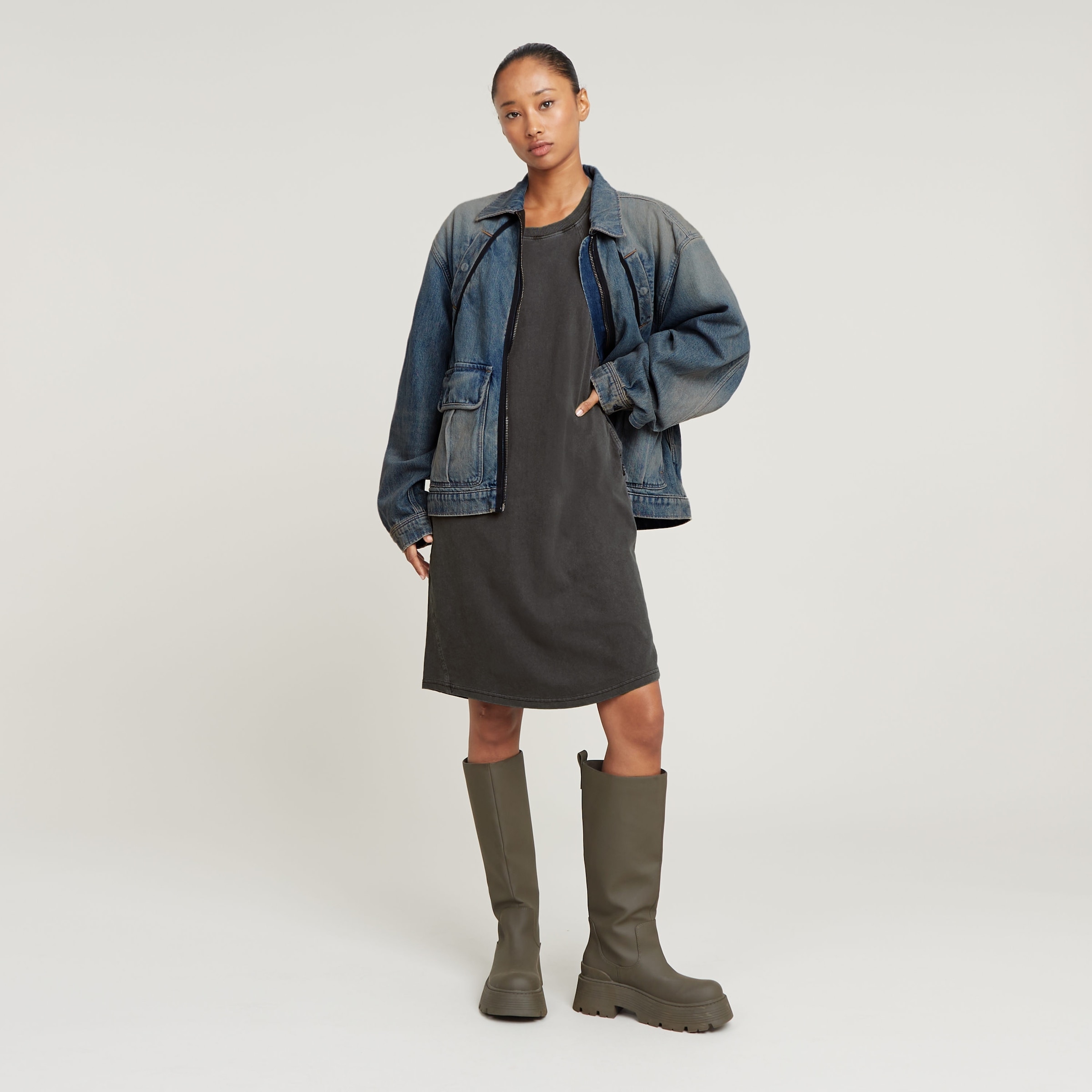 G-STAR Sommerkleid »Seam Detail Overdyed Loose Dress«, ohne Ärmel
