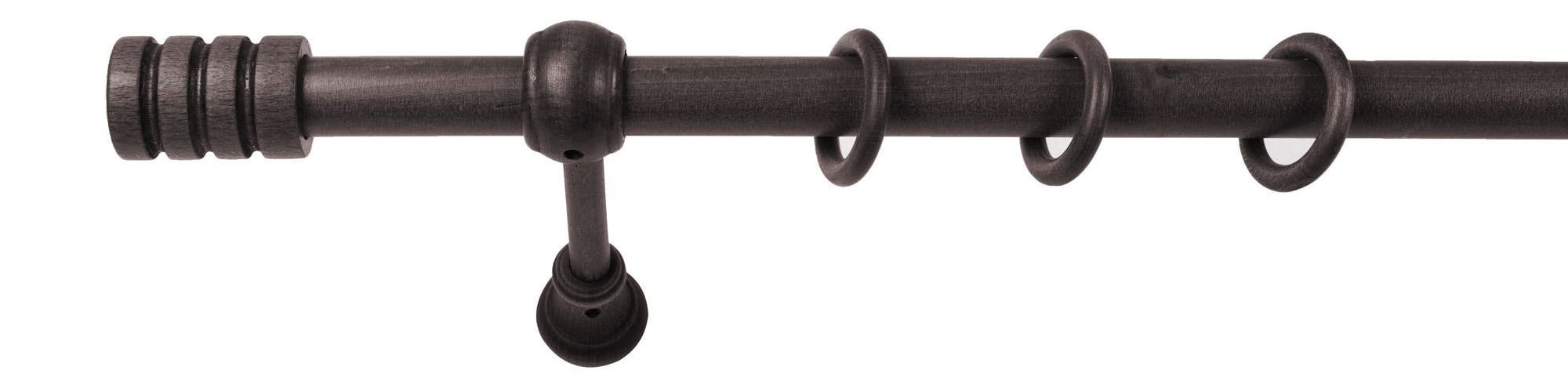 SN DECO GROUP Gardinenstange »Pisa« 1 läufig-läufig Fixmaß 28 mm, Holz, verschiedene Längen und Farben, Komplettset