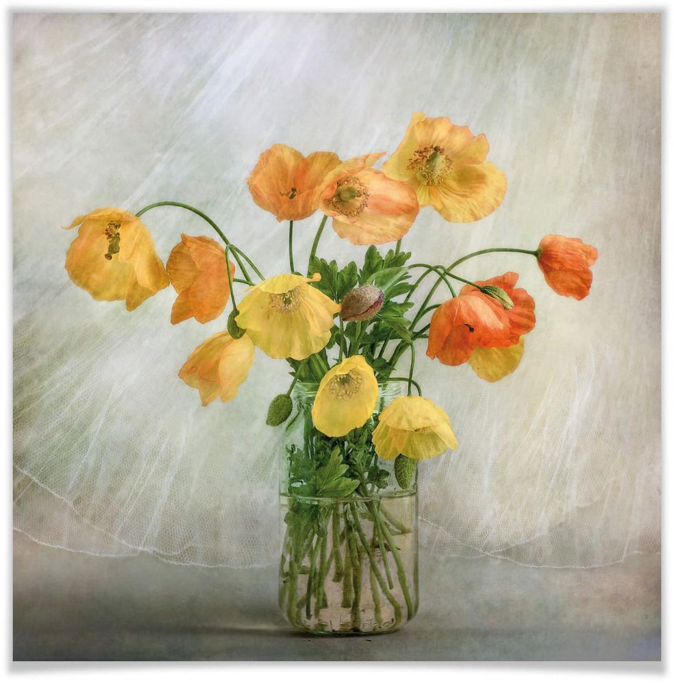 Wall-Art Poster »Mohnblumen Orange Blumen, St.), Poster, bei Bild, (1 Wandposter Wandbild, OTTO Gelb«