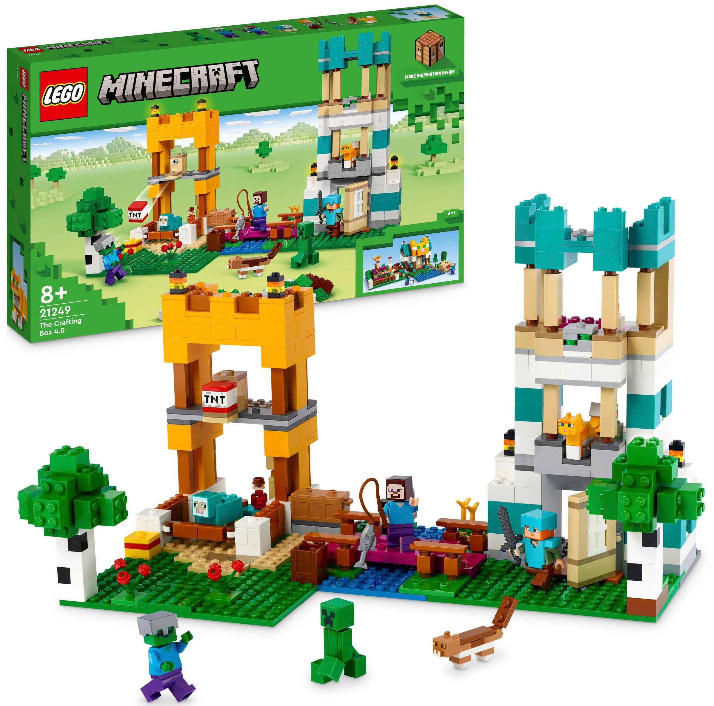 Konstruktionsspielsteine »Die Crafting-Box 4.0 (21249), LEGO® Minecraft«, (605 St.),...