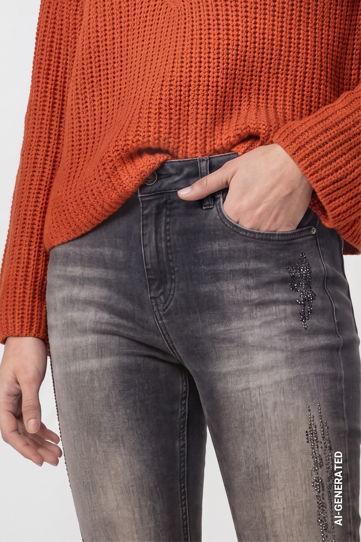 Monari Straight-Jeans Regular fit mit Strassdetails