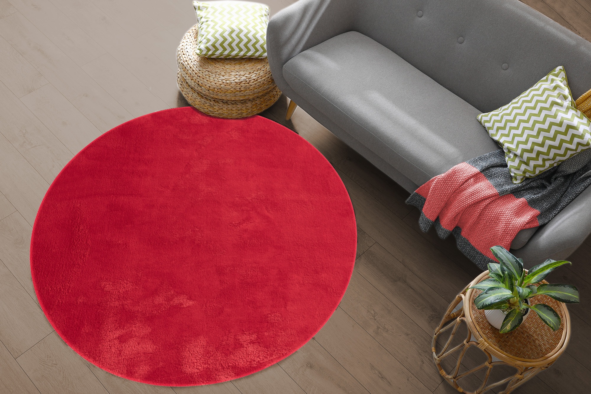 the carpet Teppich »Relax round«, rund, 16 mm Höhe, waschbarer Wohnzimmer Teppich modern rutschfest