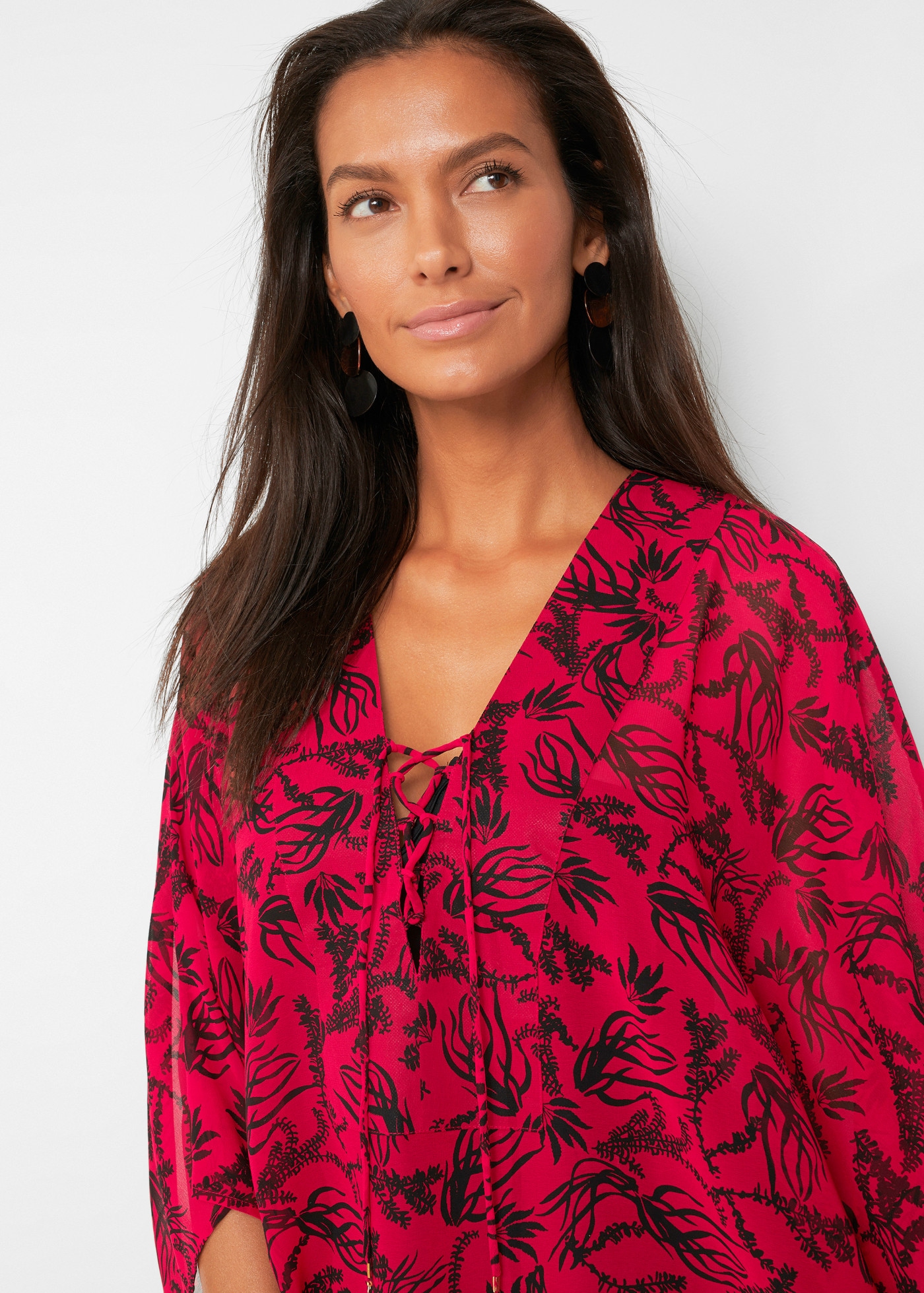 bonprix Longtunika aus Chiffon, weiter kastiger Schnitt