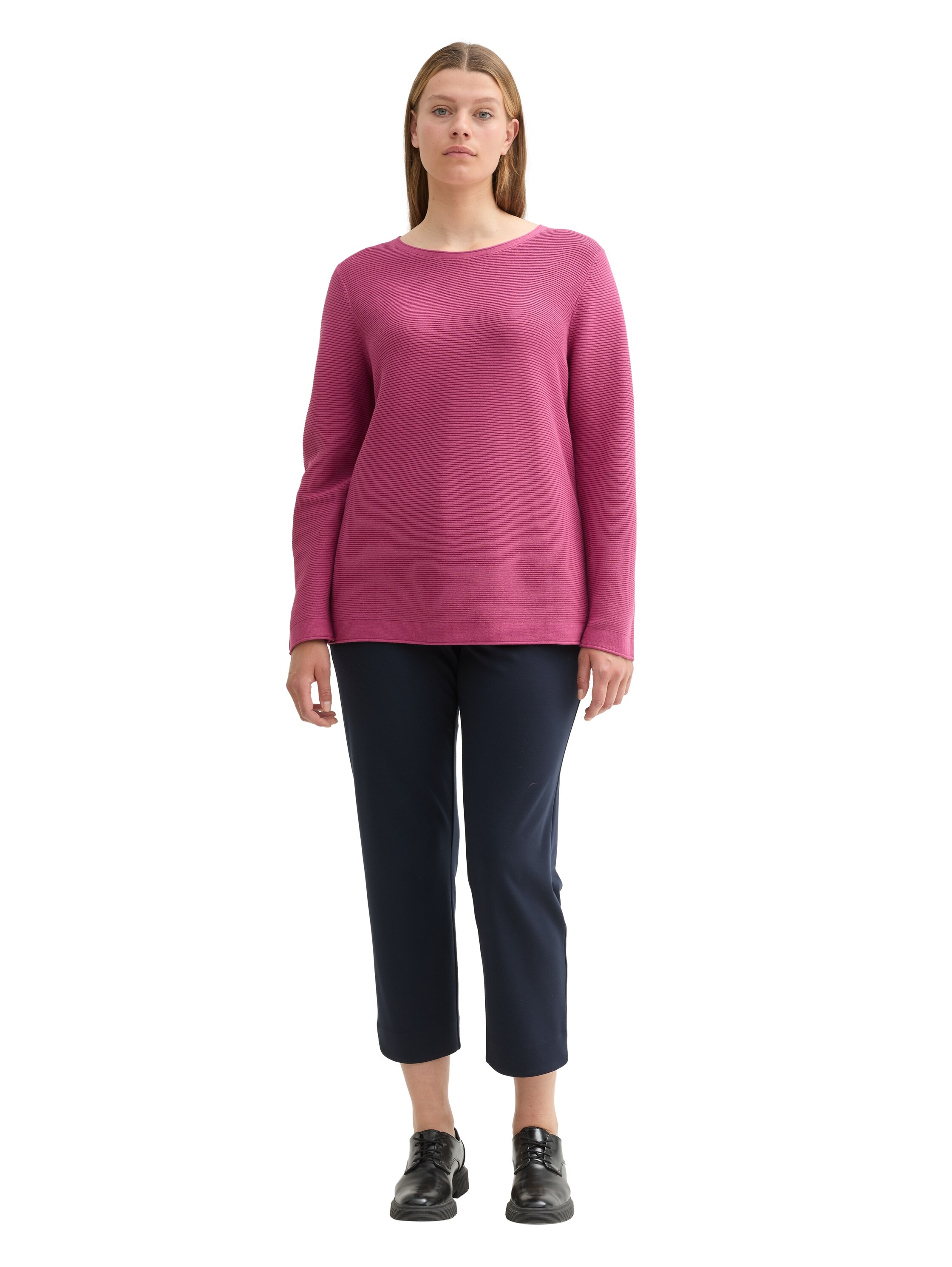TOM TAILOR PLUS Strickpullover, mit Rippstruktur