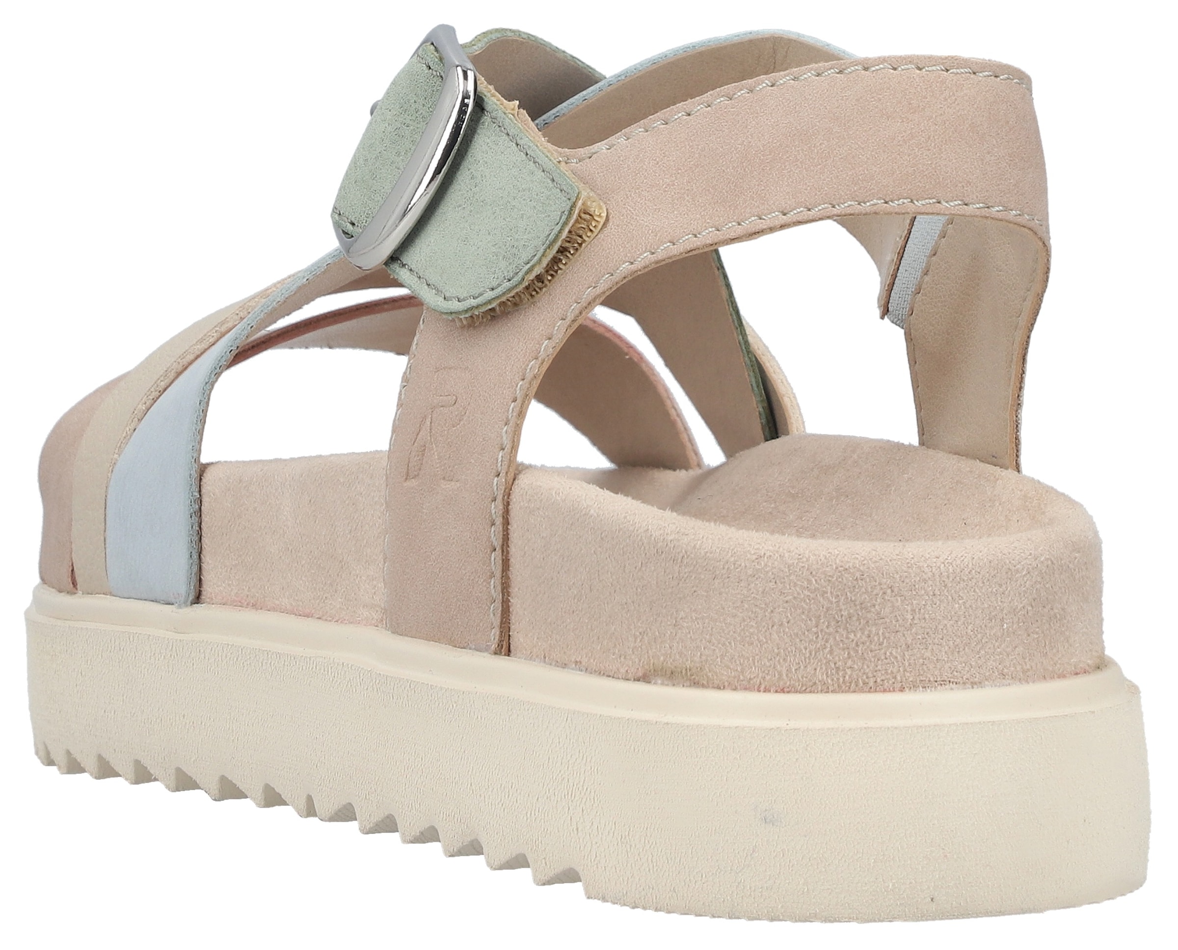 Rieker Plateausandale  Sandalette, Urlaubsschuh, Sommerschuh mit Klett-Riemchen