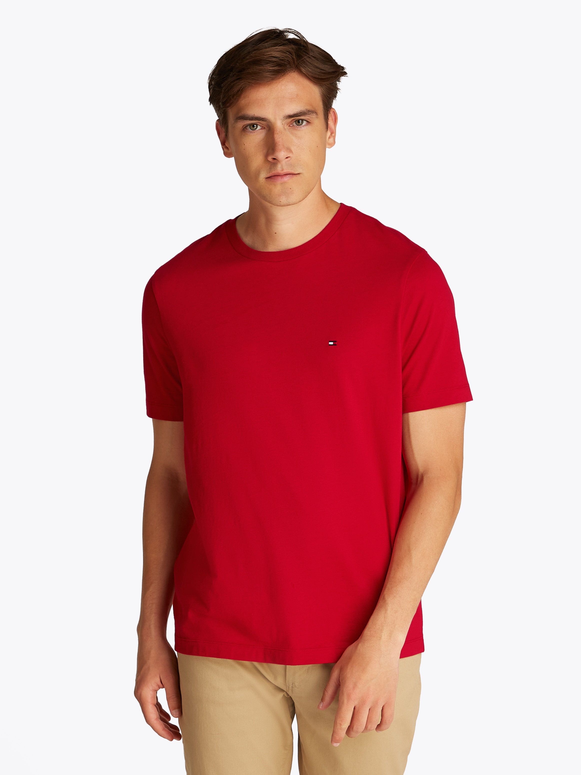 Tommy Hilfiger T-Shirt »ESSENTIAL REG FIT SOLID TEE«, mit Rundhalsausschnitt