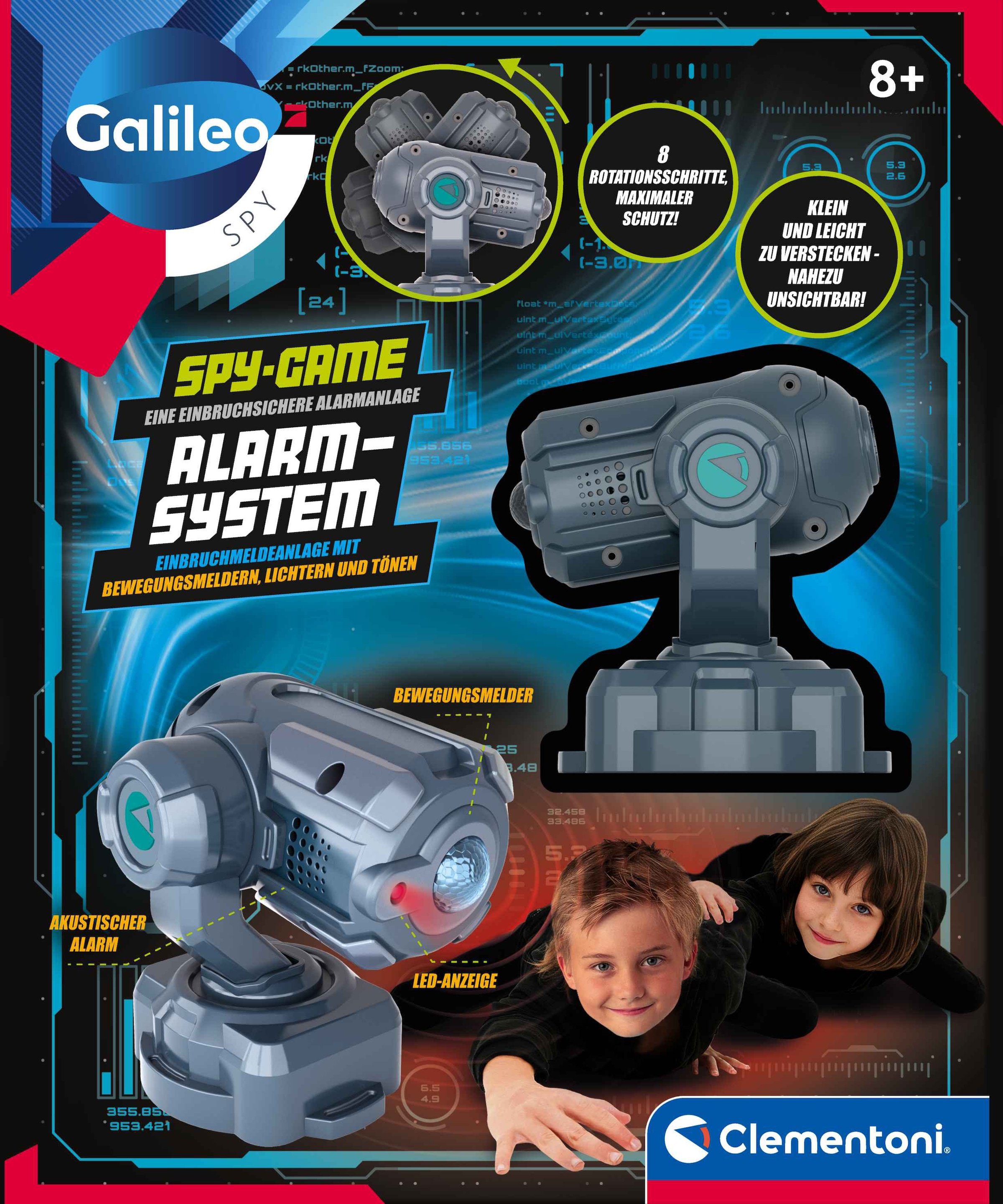 Clementoni® Experimentierkasten »Galileo Spy, Alarm-System« mit Bewegungsmelder, Lampe und Alarmsirene
