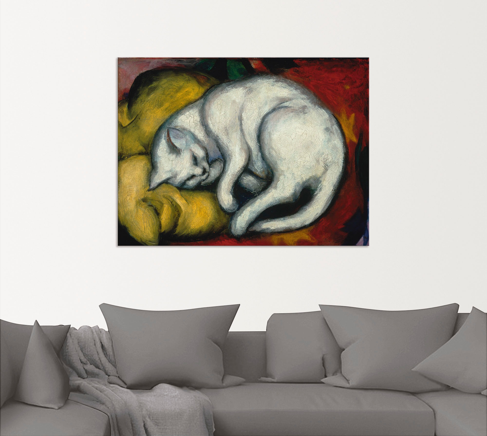 Artland Wandbild »Die weisse Katze. 1912«, Haustiere, (1 St.), als Alubild, Outdoorbild, Leinwandbild, Poster in verschied. Größen
