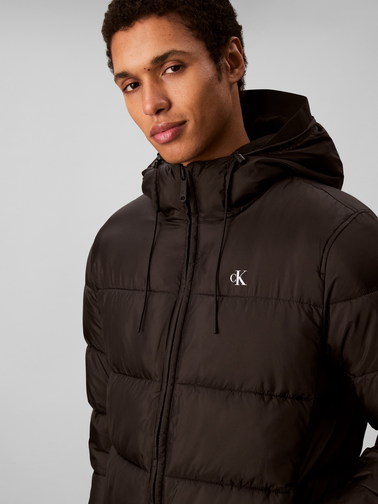 Calvin Klein Steppjacke, mit Kapuze, Kapuze mit Kordelzug, regular fit