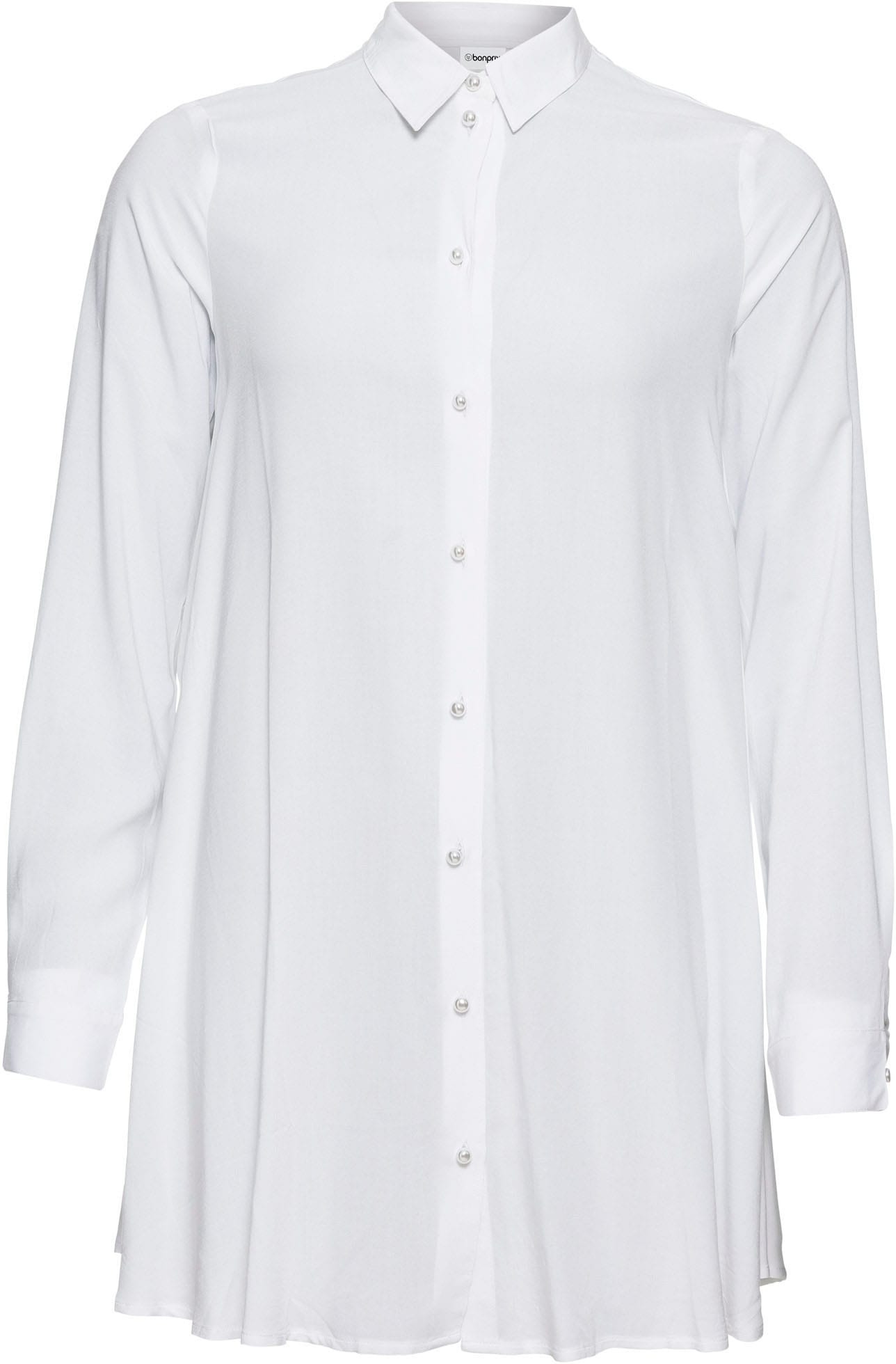 bonprix Langarmbluse A-Linie, für femininen Look, aus Viskose, mit Hemdblusenkragen