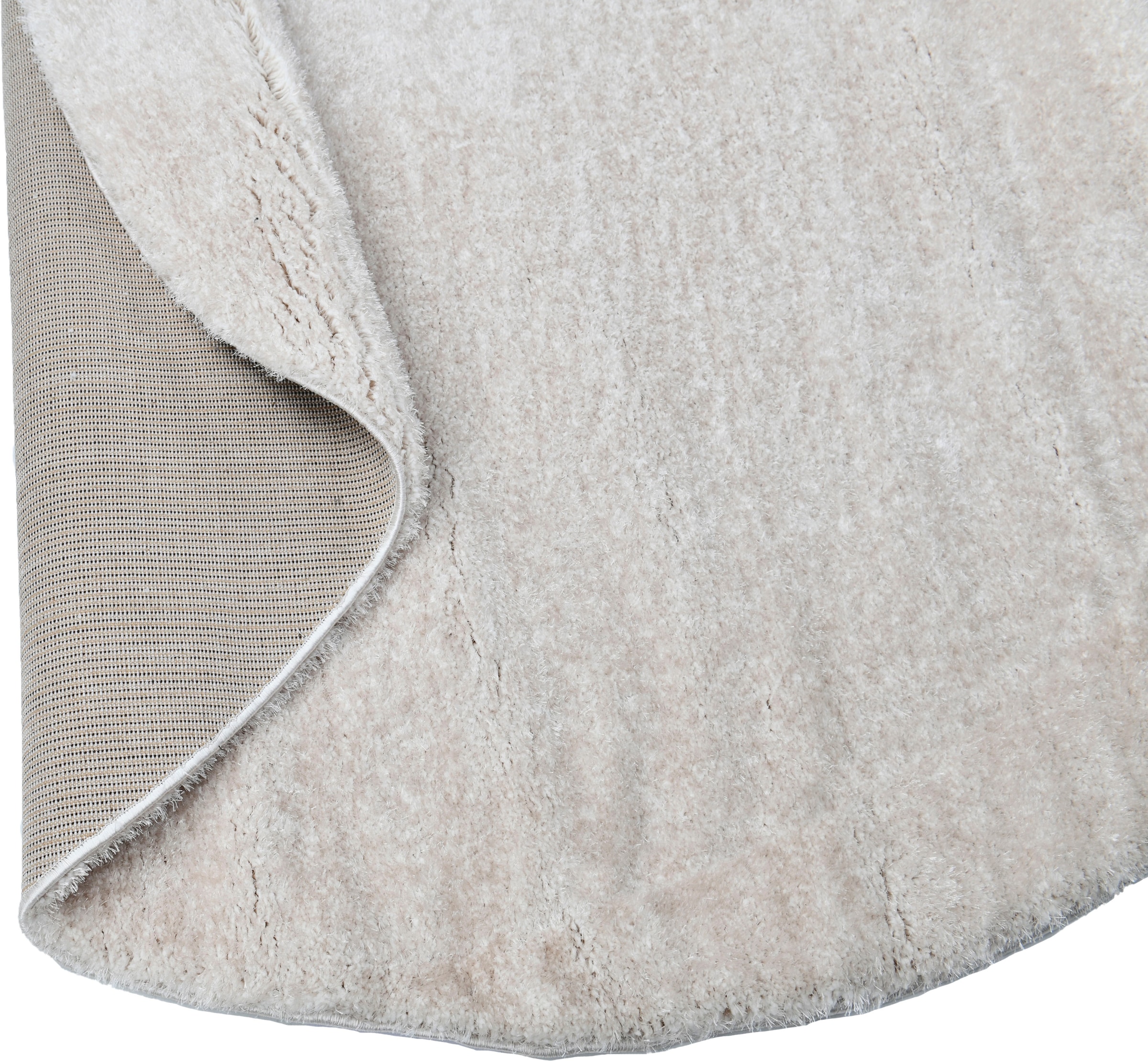 my home Hochflor-Teppich »Malin«, rund, 43 mm Höhe, Uni-Farben, leicht glänzend, besonders flauschig durch Mikrofaser