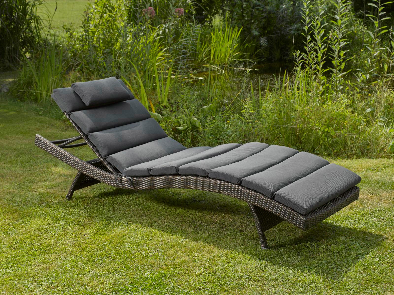 Destiny Gartenliege »WAVE«, Aluminium, Polyrattan, ohne Polsterauflage