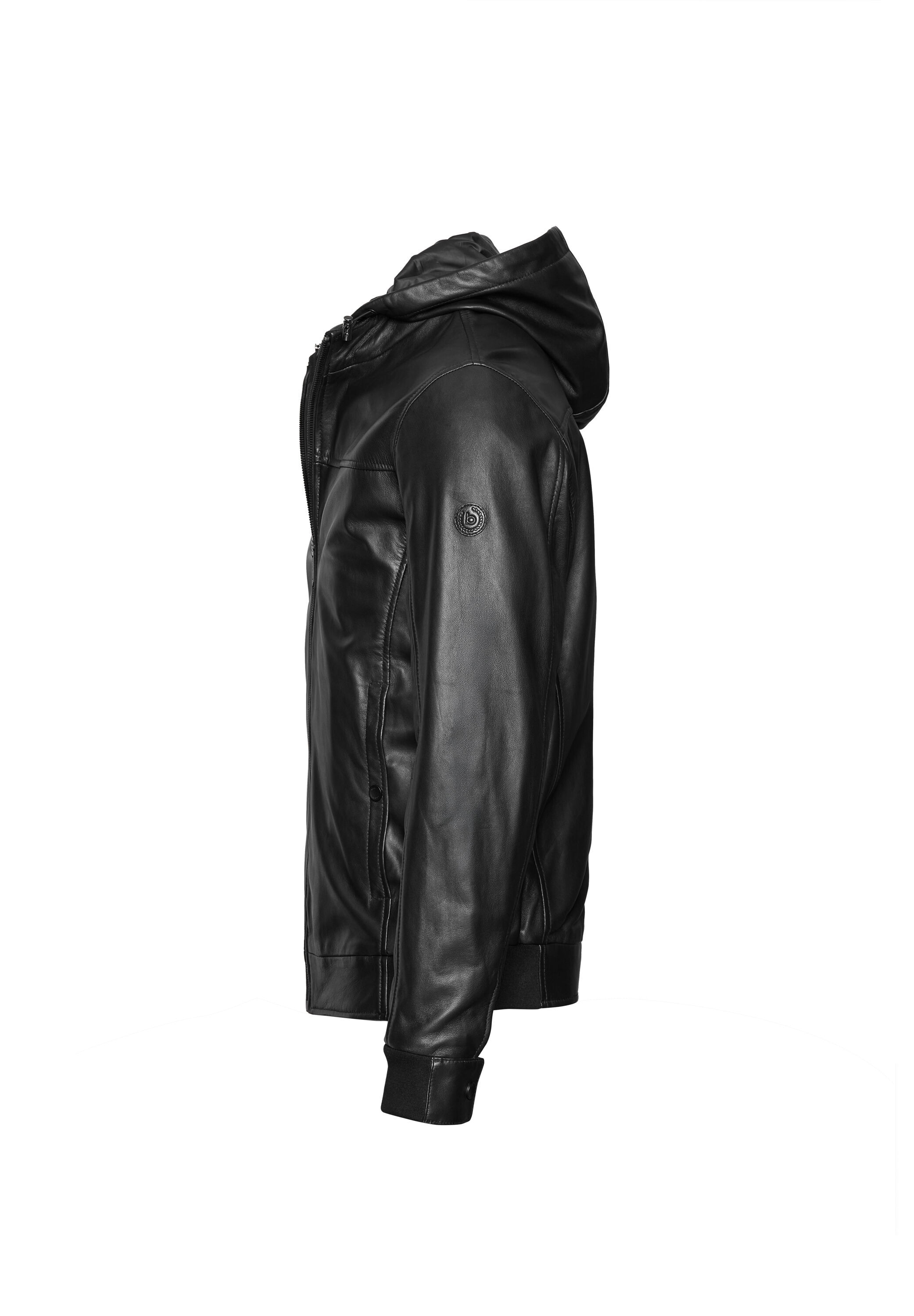 bugatti Lederjacke »BUVITO« mit Kapuze aus hochwertigem, robustem Echtleder, mit Kapuze