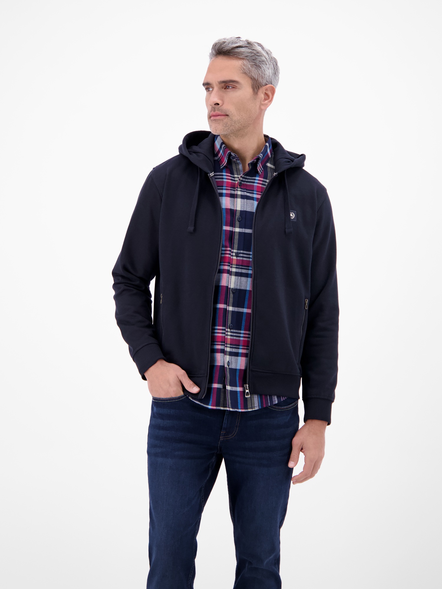 LERROS Sweatjacke »Hoodie Sweat-Jacke« Kapuzensweatjacke mit Tunnelzug und seitlichen Reißverschlusstaschen