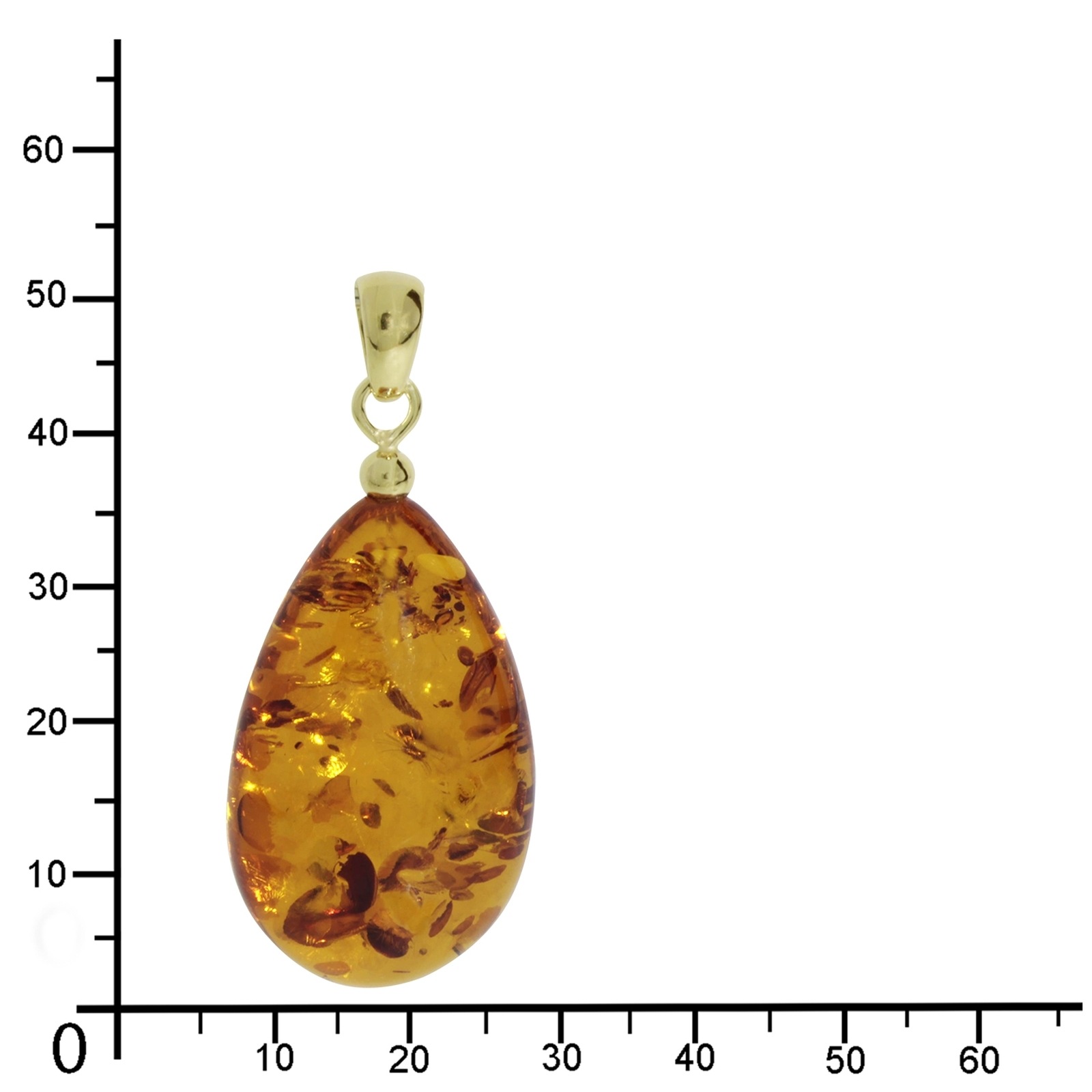 OSTSEE-SCHMUCK Kettenanhänger »- Tropfen ca. 34 mm lang - Gold 333/000 - Bernstein -,«