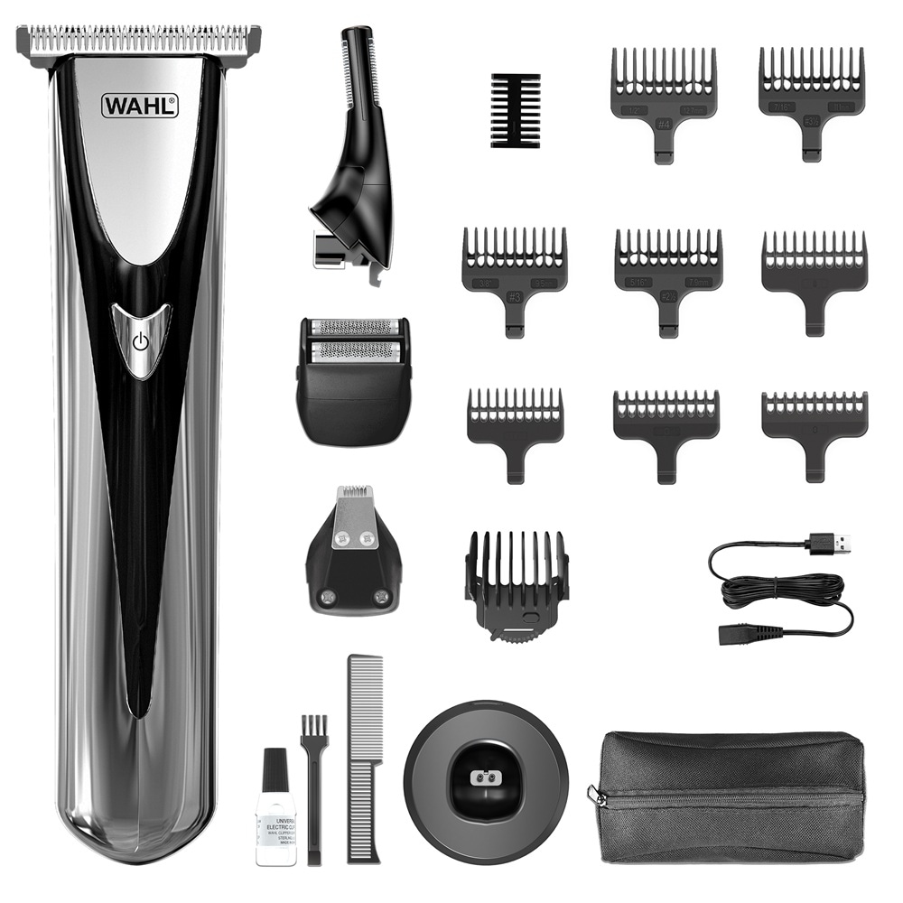 Wahl Multifunktionstrimmer »Elite Groom« T-Klinge, Lithium-Ionen Technologie, Ladestation, USB-Ladung in schwarz
