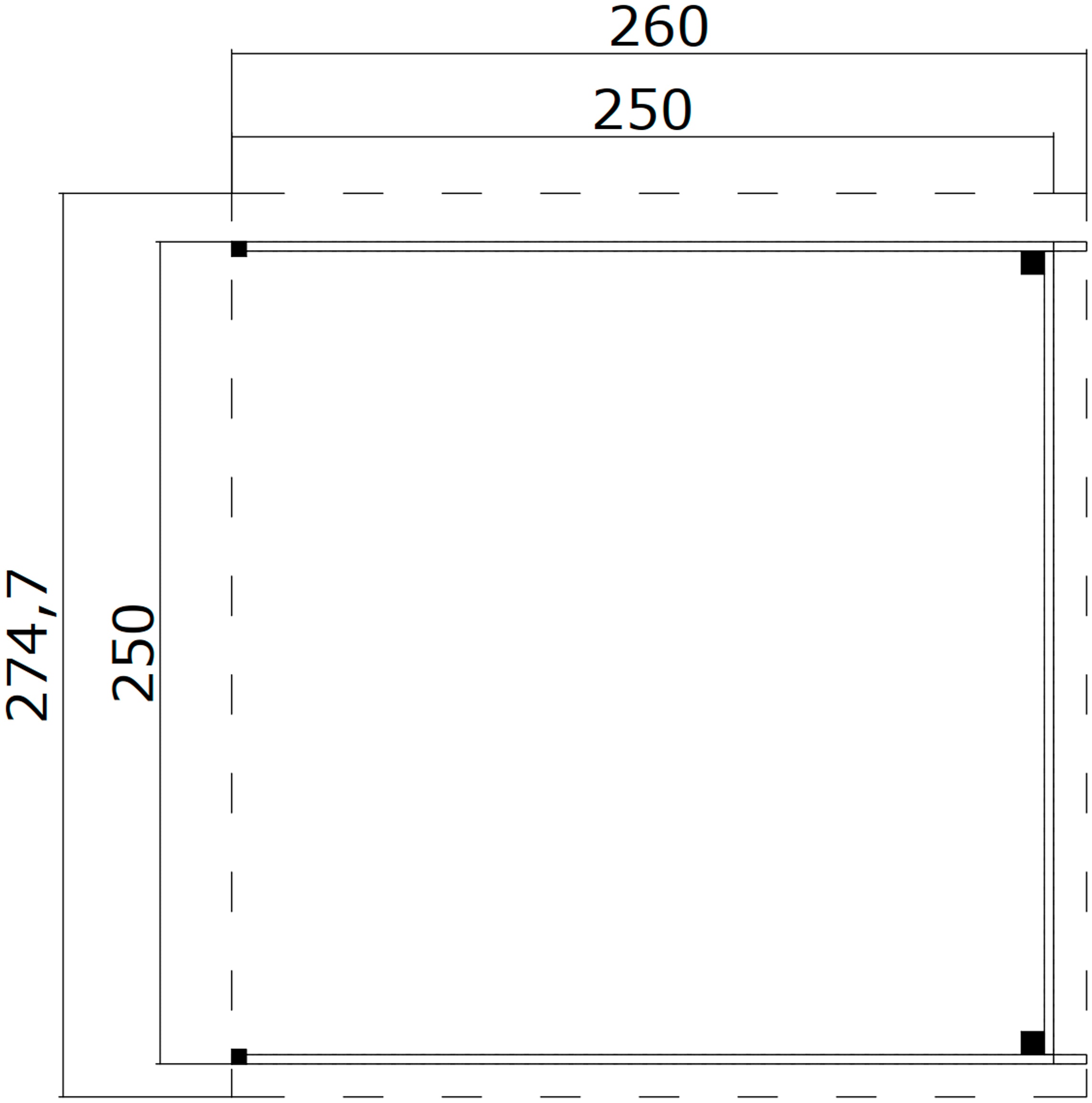 LASITA MAJA Schleppdach »Zambesi 250«, Dachverlängerung 28 mm, Fundamentmass 2500x2500, Gletschergrün