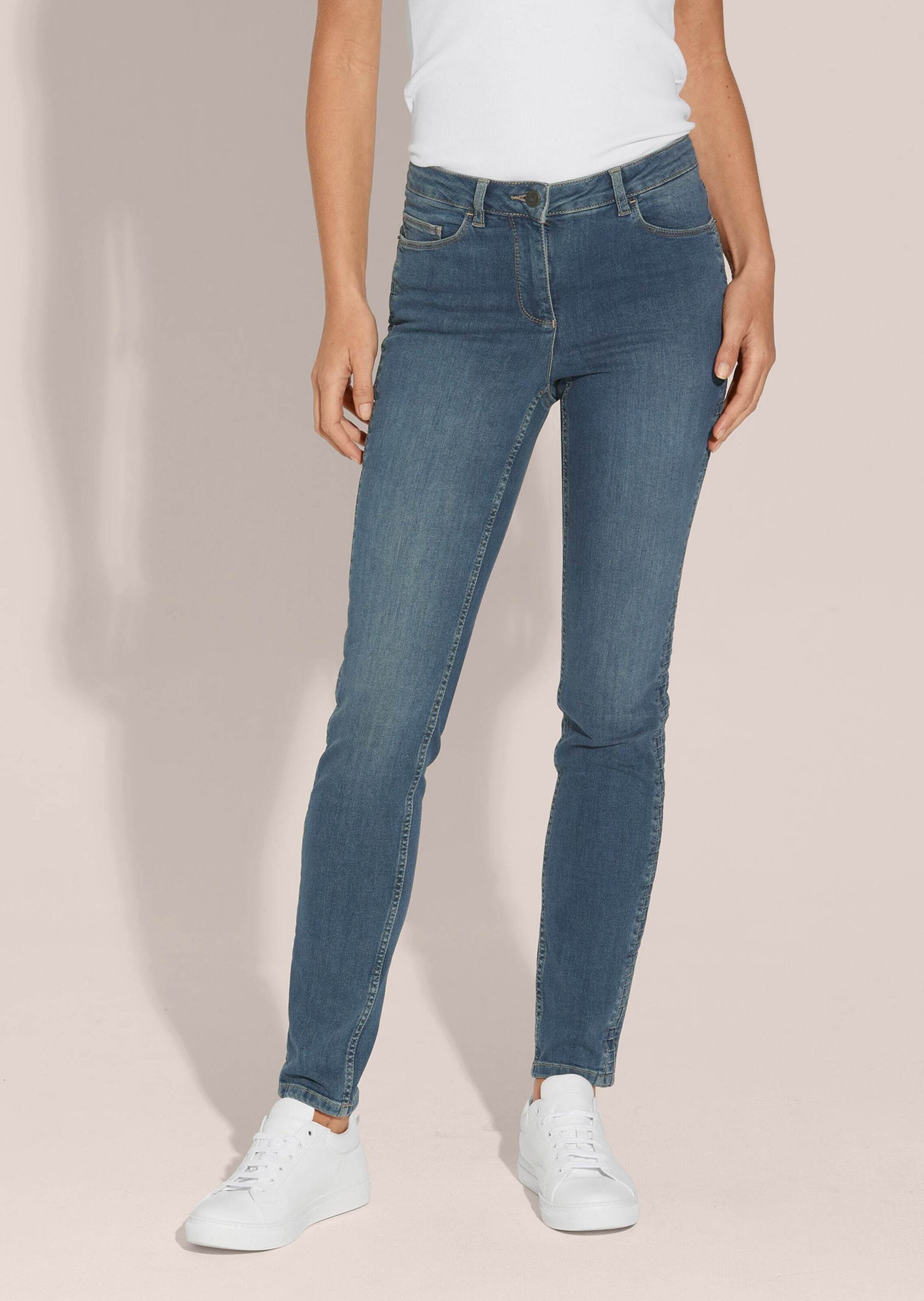 MADELEINE Regular-fit-Jeans »Jeans Enge Jeans mit Raffung«