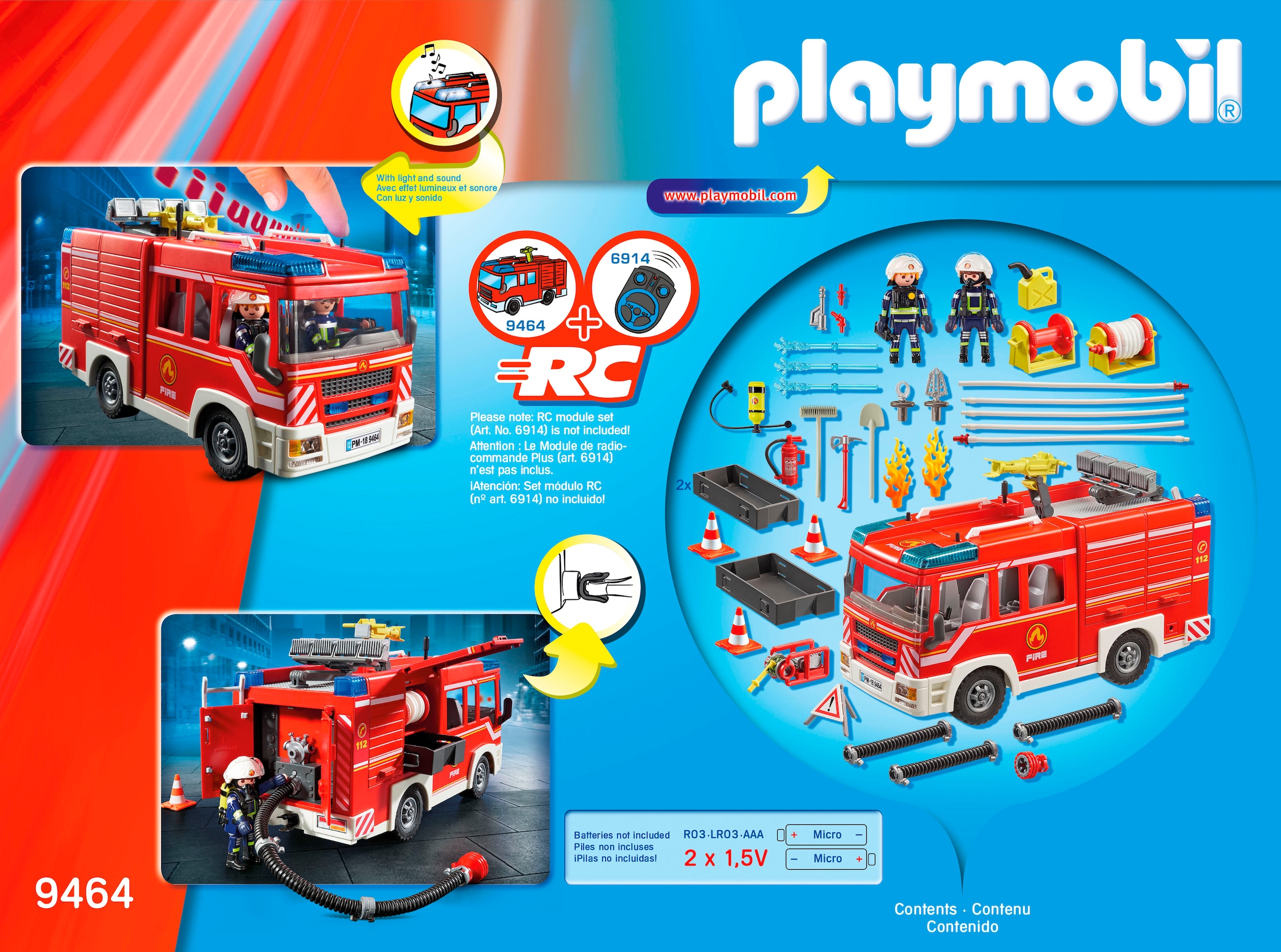 Playmobil® Konstruktions-Spielset »Feuerwehr-Rüstfahrzeug (9464), My Action Heroes« Made in Germany