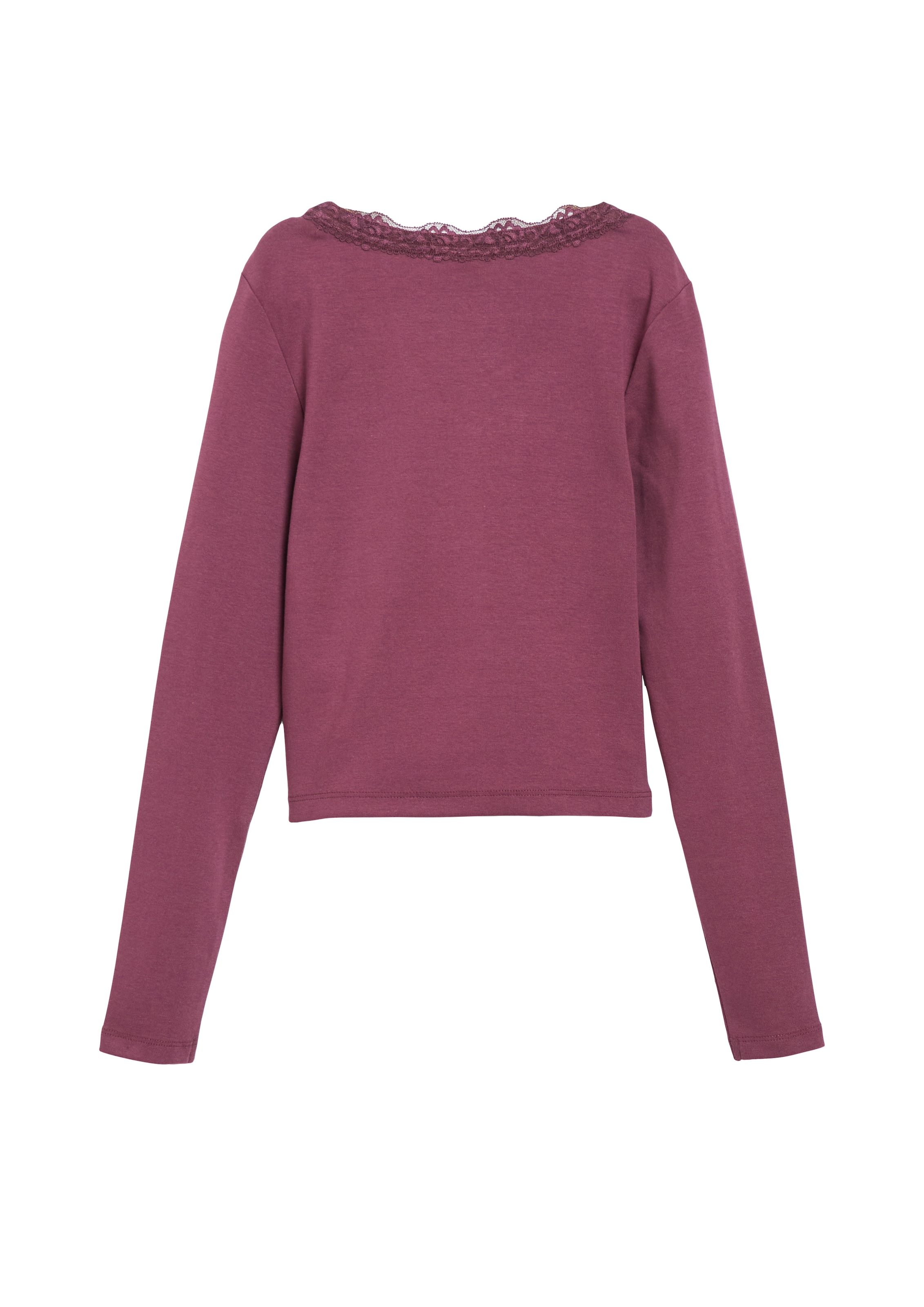 s.Oliver Junior Langarmshirt mit V-Ausschnitt mit Häkelapplikationen / für Girls