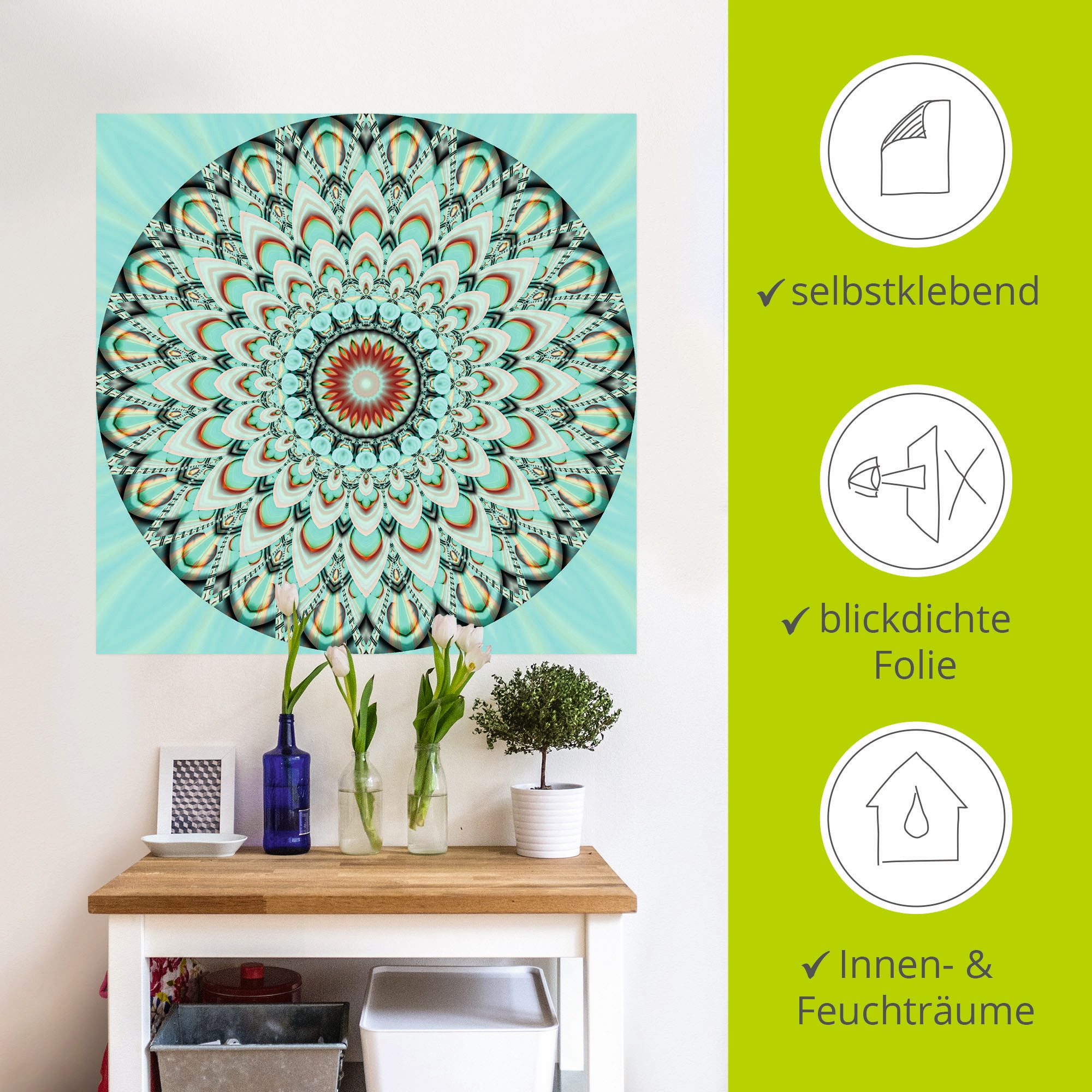 Artland Wandbild »Mandala Integrität«, Muster, (1 St.), als Leinwandbild, Wandaufkleber in verschied. Größen