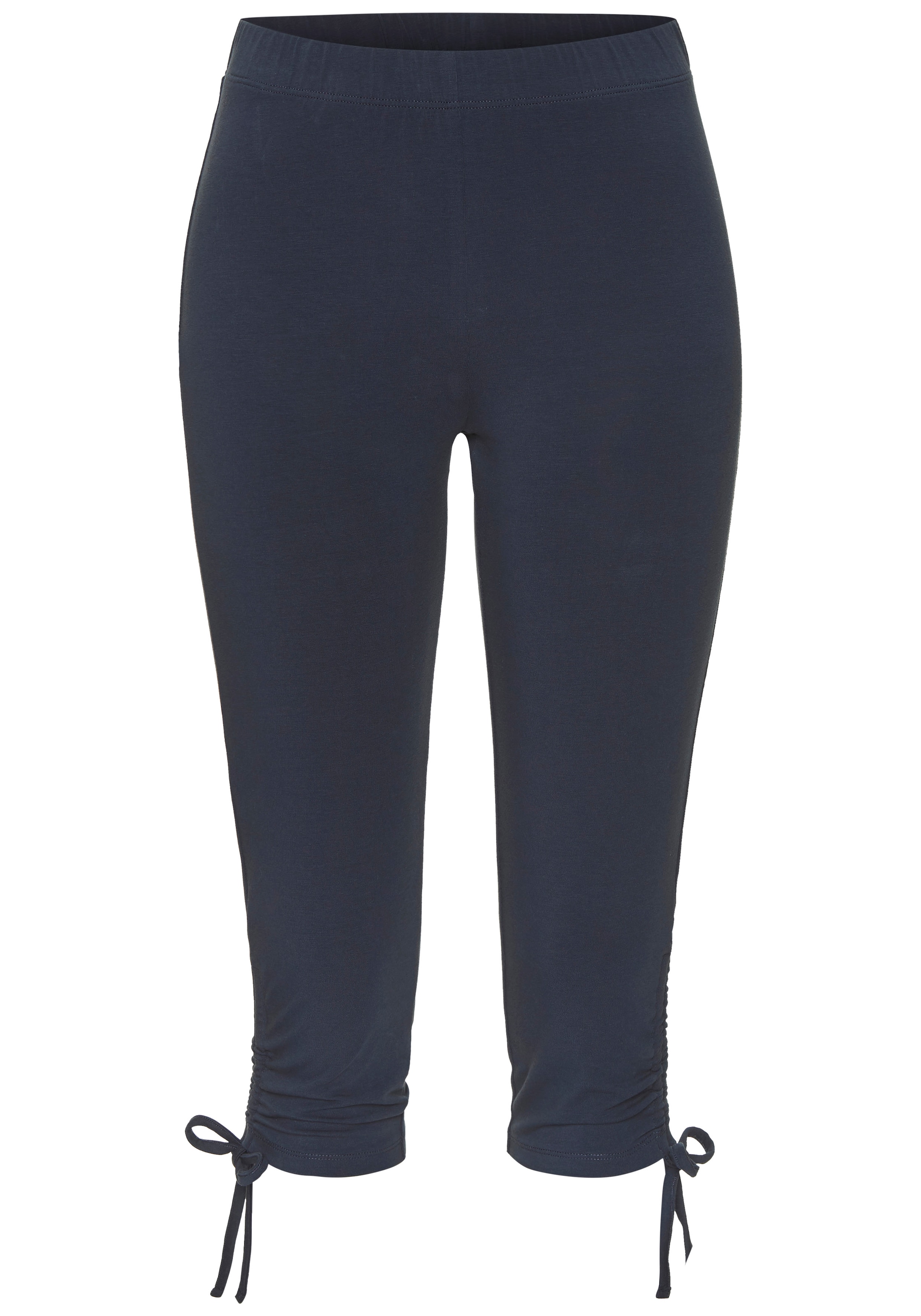 Beachtime Caprileggings  mit Raffung, 7/8-Länge, Basic, Stretch