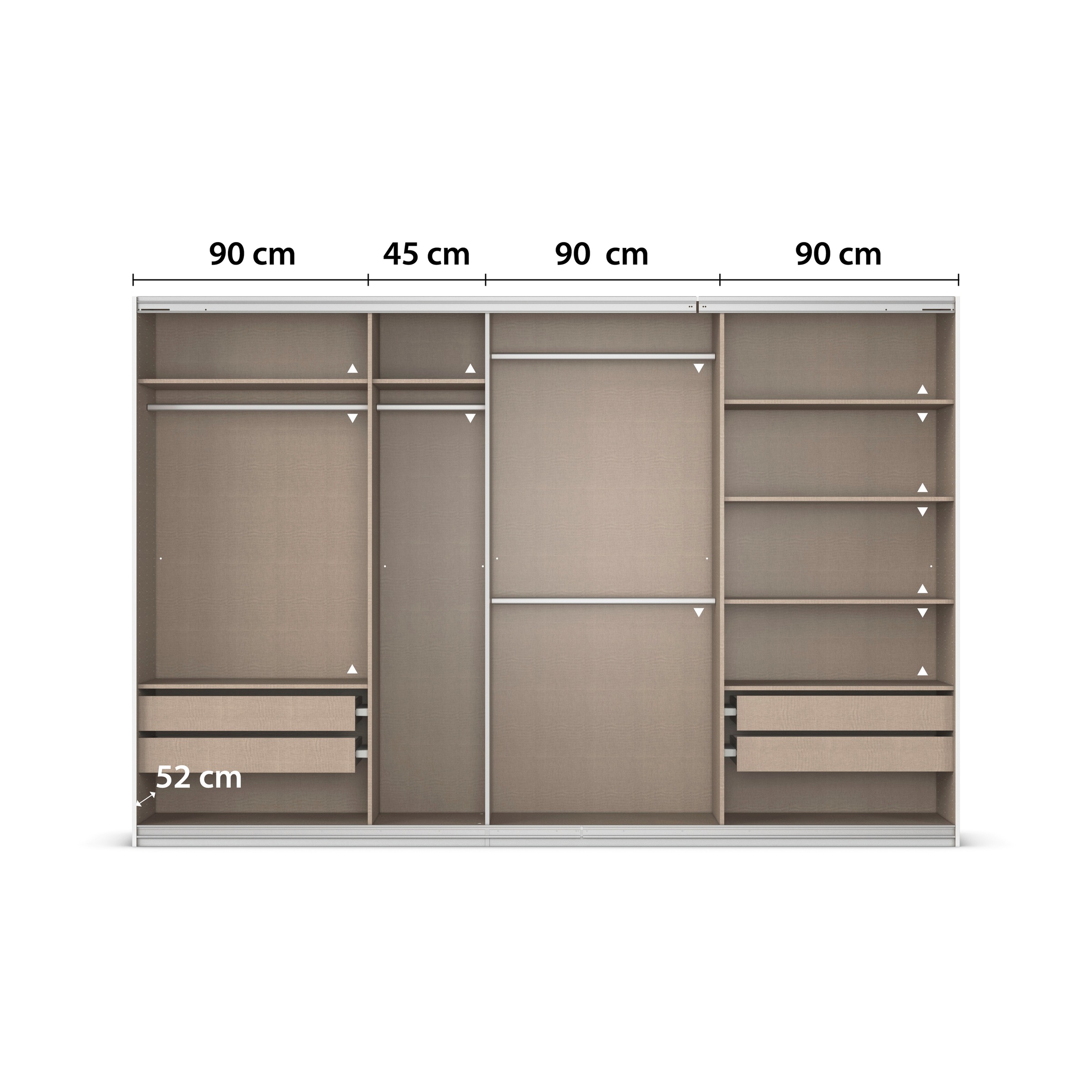 OTTO home Kleiderschrank »Mehrzweckschrank Aktenschrank Möbel Mietswohnung Schlafzimmer AVOLA« 3 verschiedene Ausstattungen BASIC/CLASSIC/PREMIUM (inkl. SOFT-CLOSE),  mit eleganten Zierleisten in Chrom, Schwarz oder Weiß MADE IN GERMANY