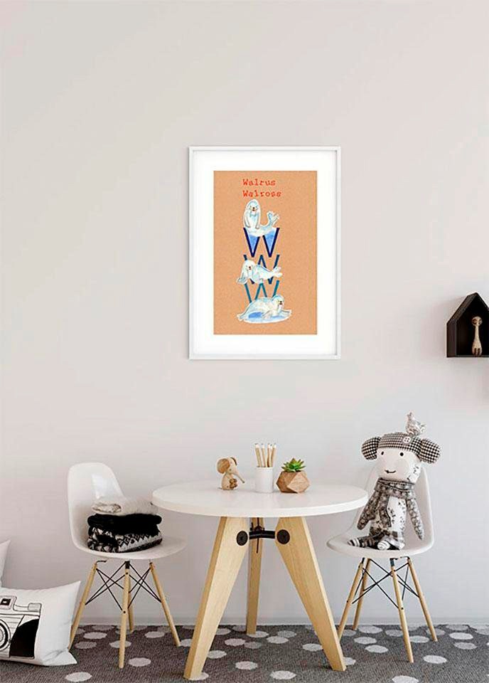 Komar Poster »ABC Animal W«, Buchstaben, (1 St.), Kinderzimmer, Schlafzimmer, Wohnzimmer
