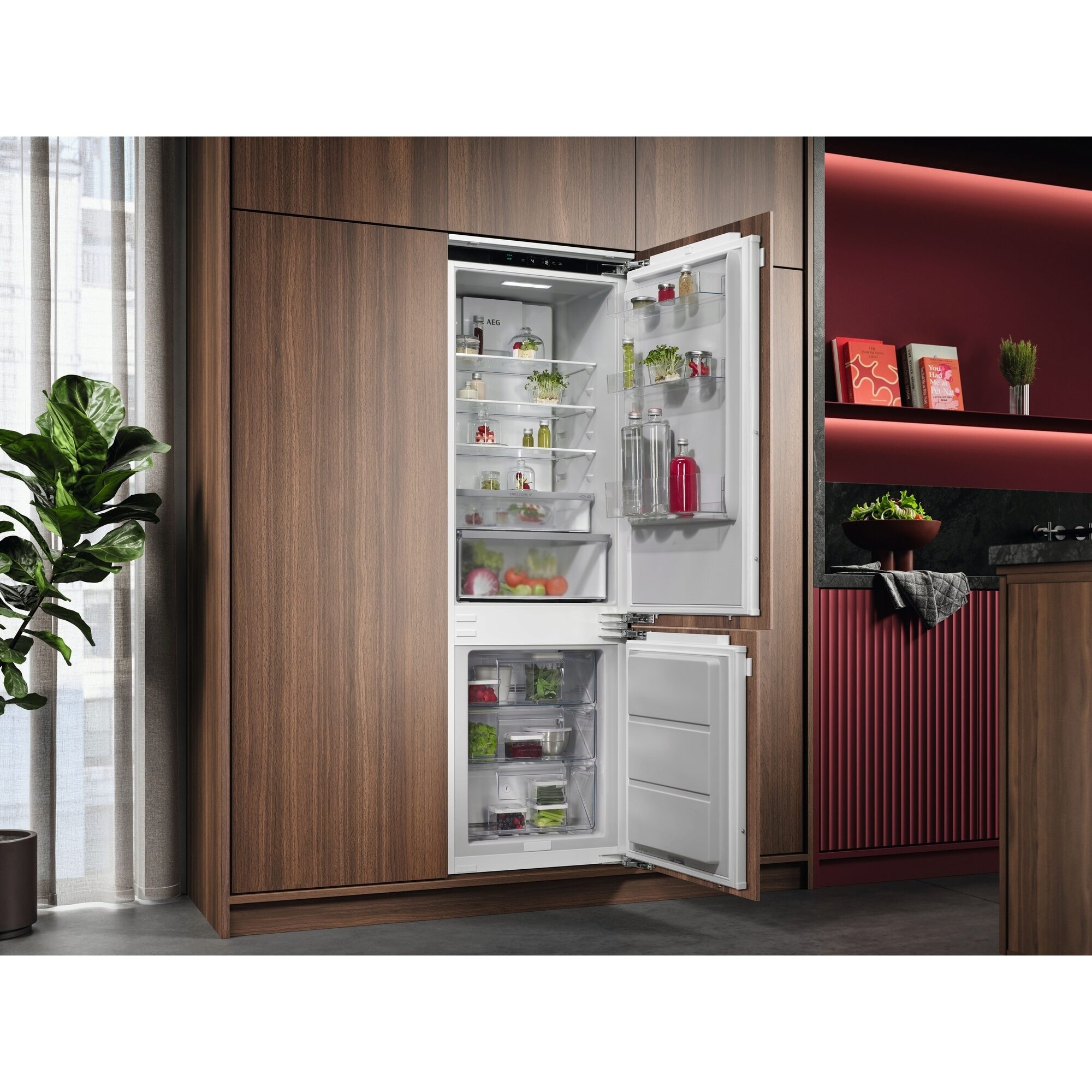 AEG Einbaukühlgefrierkombination 7000 »TC7CS181AF« 176,9 cm hoch 55,7 cm breit KI CoolAssist: passt Kühlung automatisch an Alltag, Einkauf, Urlaub an