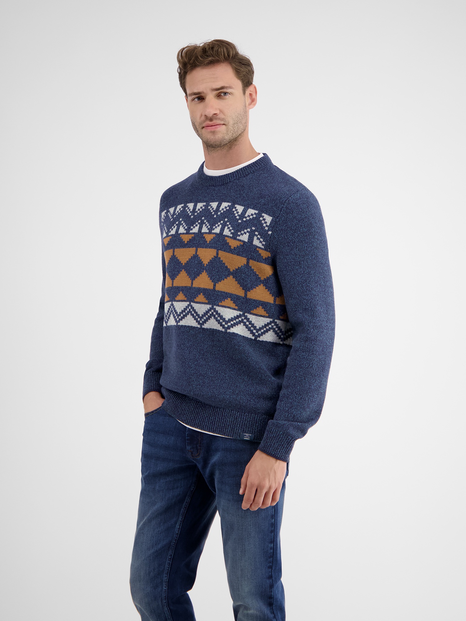 LERROS Strickpullover »LERROS Jacquard Strickpullover für Herren«